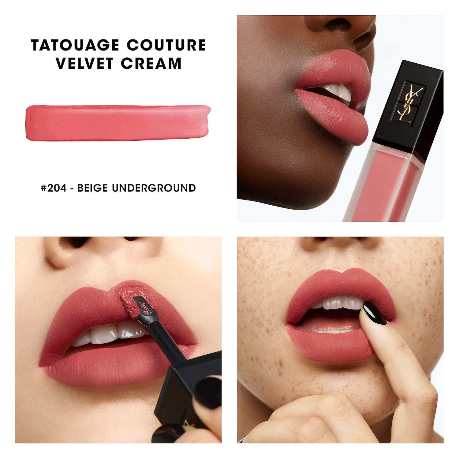Yves Saint Laurent Tatouage Couture Velvet Cream Matte Liquid Lipstick in N204 Beige Underground - Beige Nude - Image 3