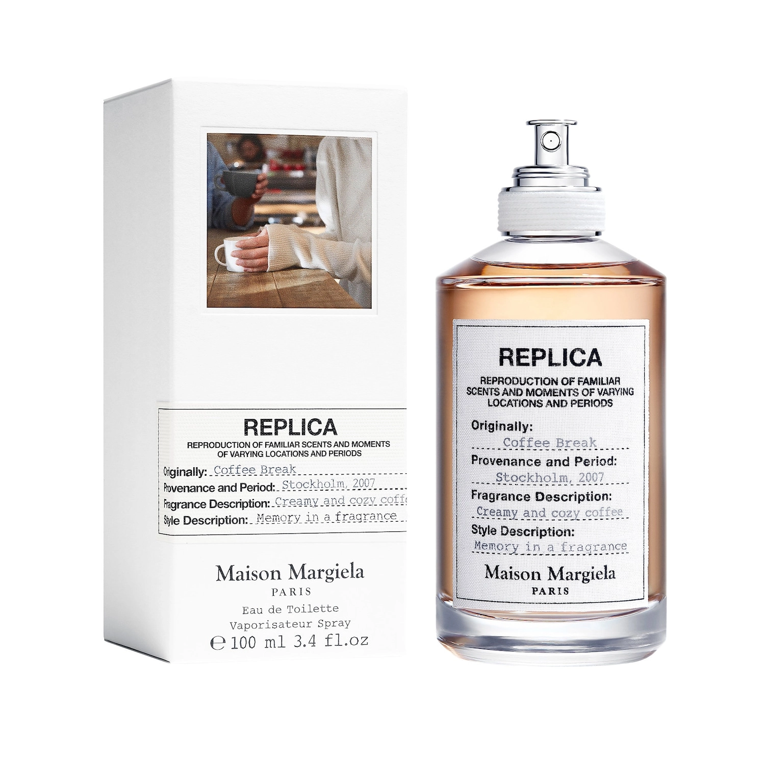 Maison Margiela 'REPLICA' Coffee Break Eau de Toilette 3.4 oz/100 mL Warm & Spicy Warm & Sweet Gourmand Coffee Accord, Lavender, Milk Mousse Accord - Image 7