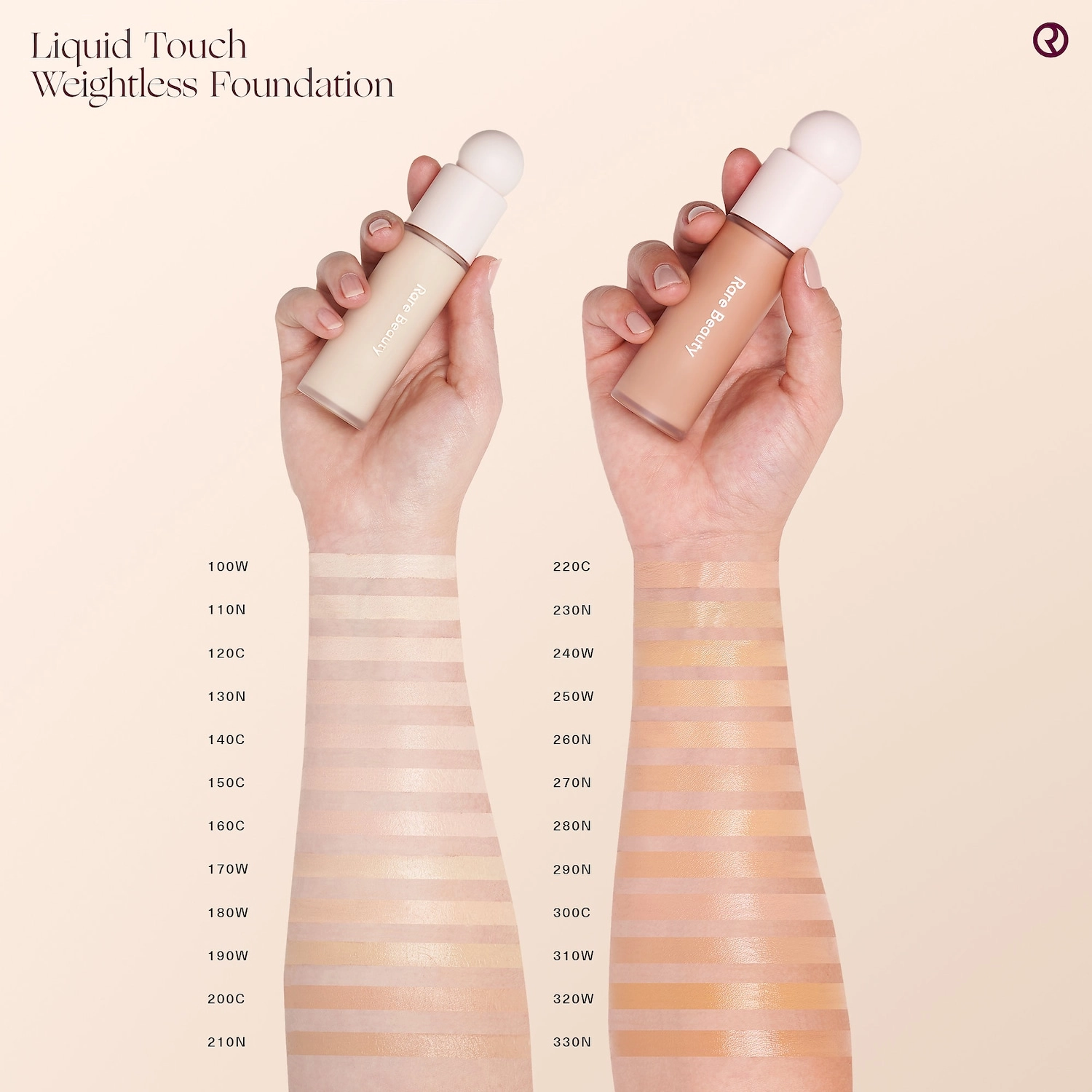 Rare Beauty by Selena Gomez Liquid Touch Weightless Foundation Color 290N - Medium with Neutral Peach Undertones - Image 6