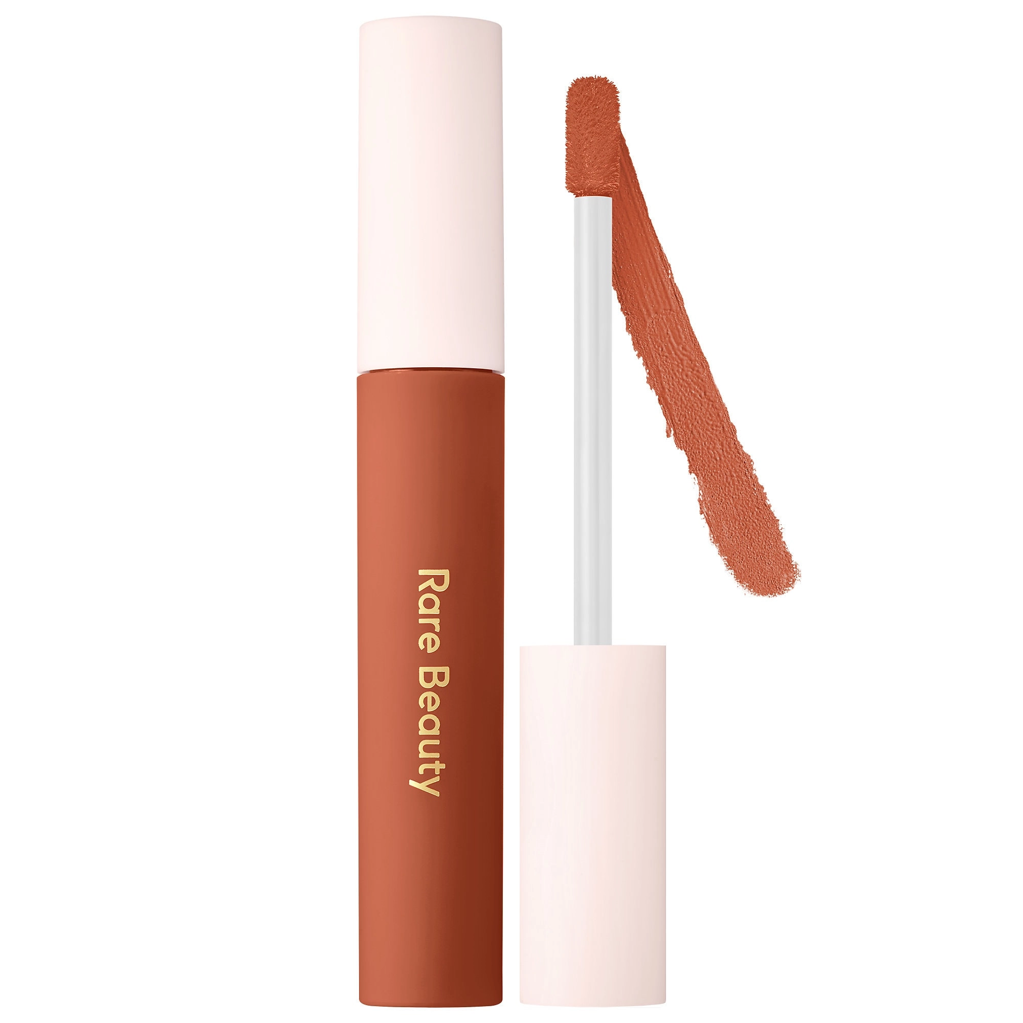 Rare Beauty Lip Soufflé Matte Cream Lipstick Color: Brave - Muted Terracotta Vegan