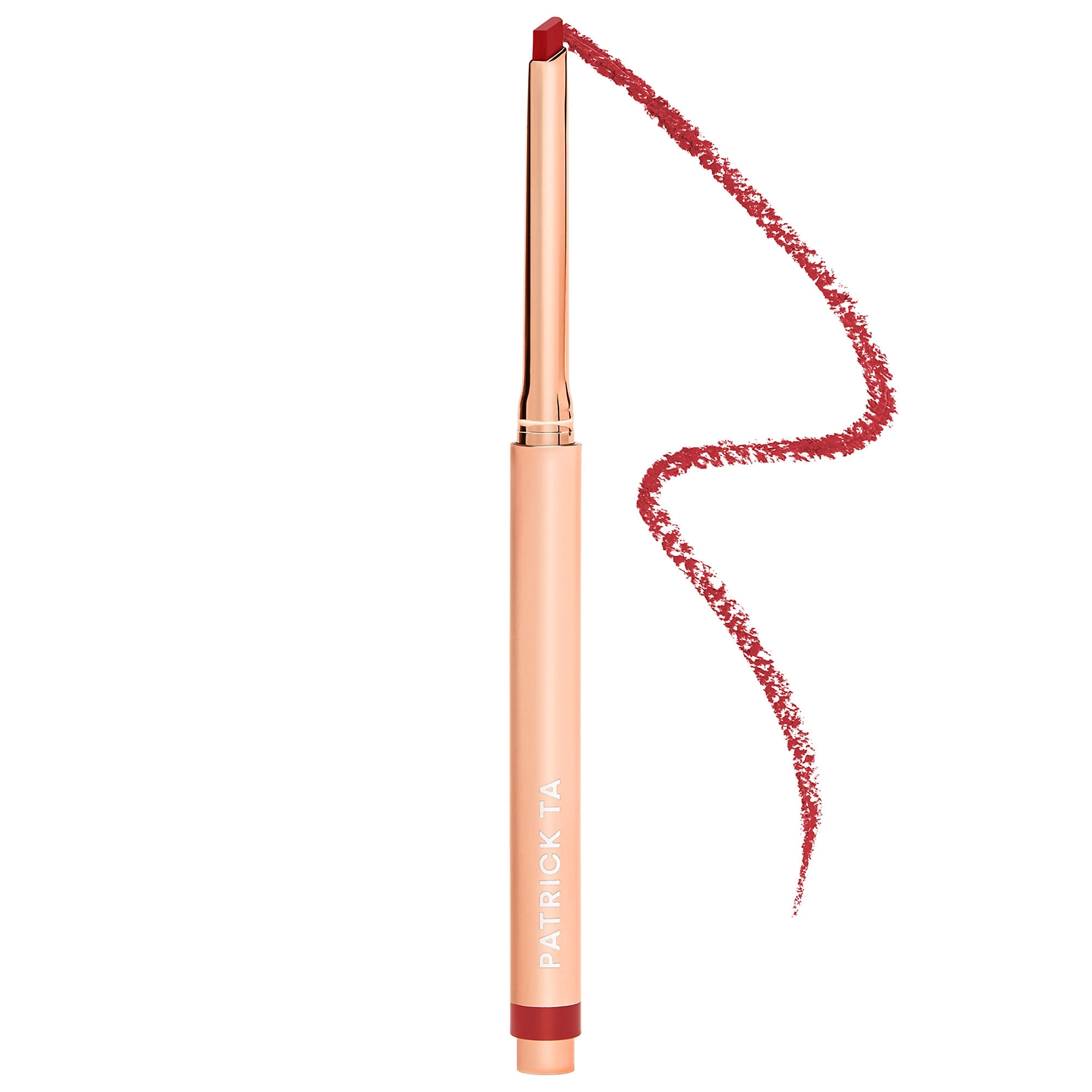 PATRICK TA Major Headlines Precision Lip Crayon - That's Why She's Late, True Red, Vegan, Matte Finish