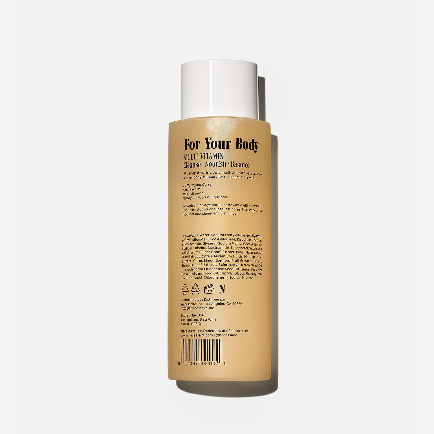 Nécessaire The Body Wash - Niacinamide, Vitamins + Plant Surfactants 8.4 oz / 250 mL Fragrance-Free Vegan - Image 5