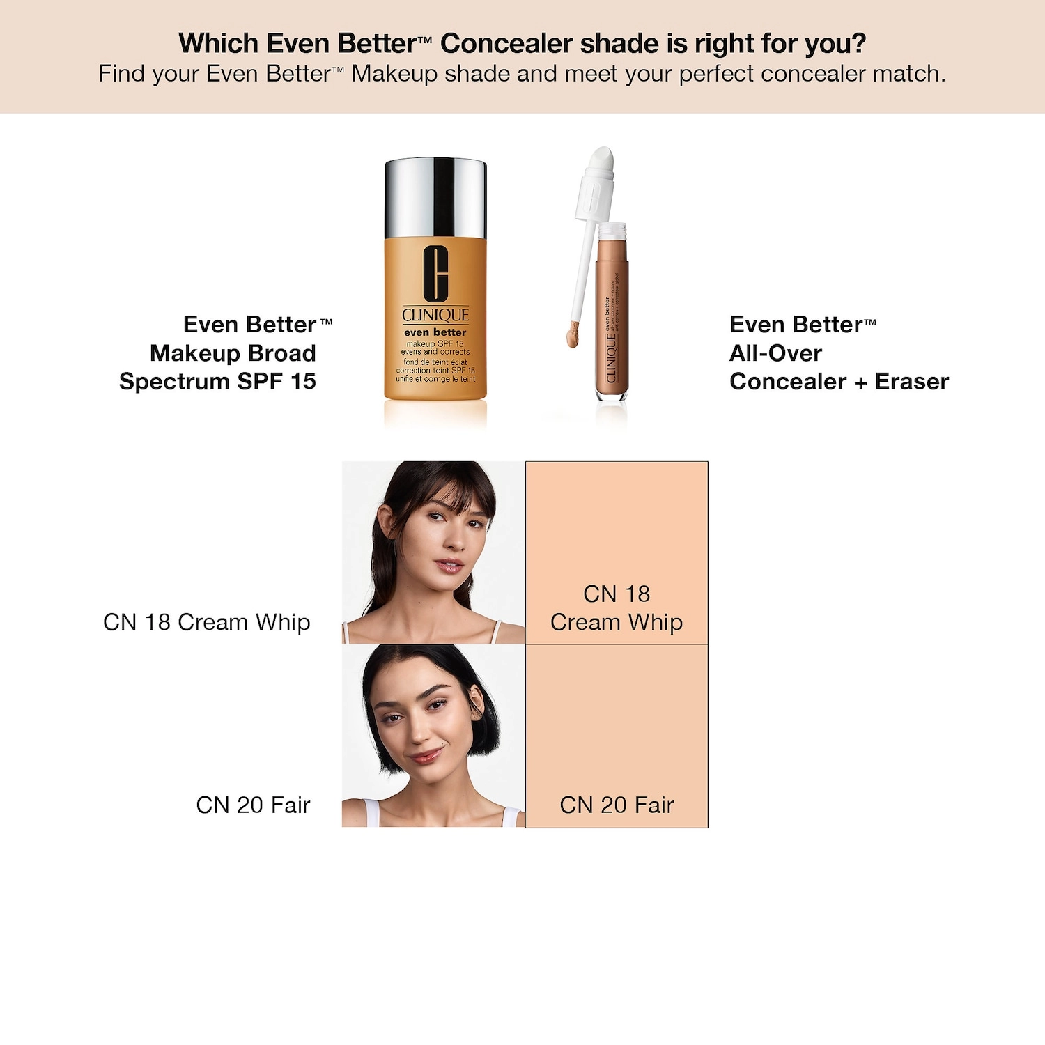 CLINIQUE Even Better™ All-Over Concealer + Eraser Color: CN 18 Cream Whip - Image 5