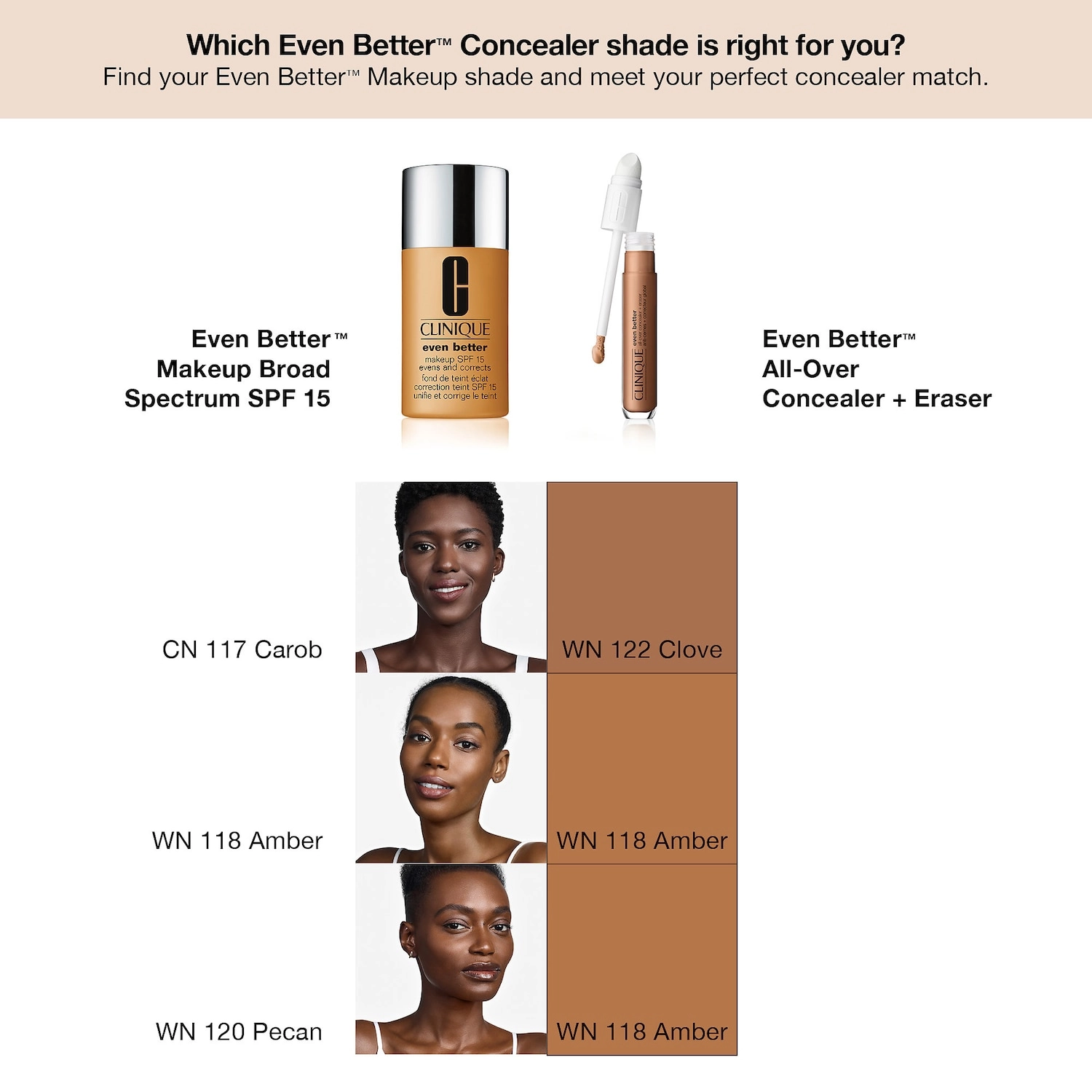 CLINIQUE Even Better™ All-Over Concealer + Eraser Color: WN 122 Clove - Image 5