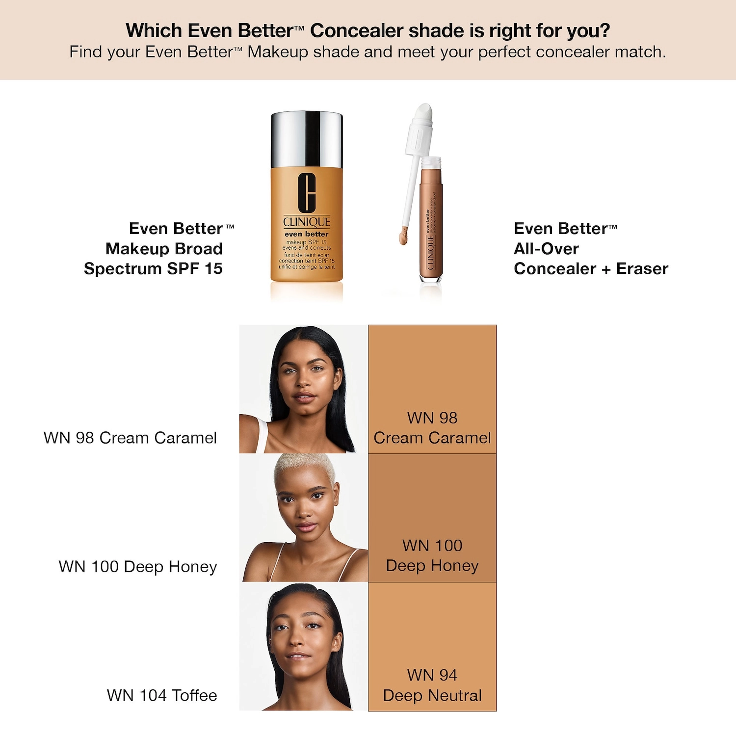 CLINIQUE Even Better™ All-Over Concealer + Eraser Color: WN 100 Deep Honey - Image 5