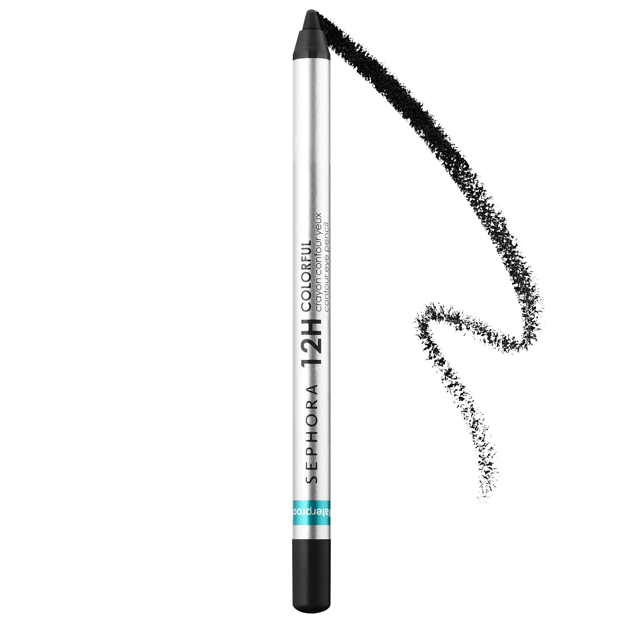 SEPHORA COLLECTION 12 Hour Contour Pencil Eyeliner - 01 Black Lace, Matte, Shimmer, Metallic