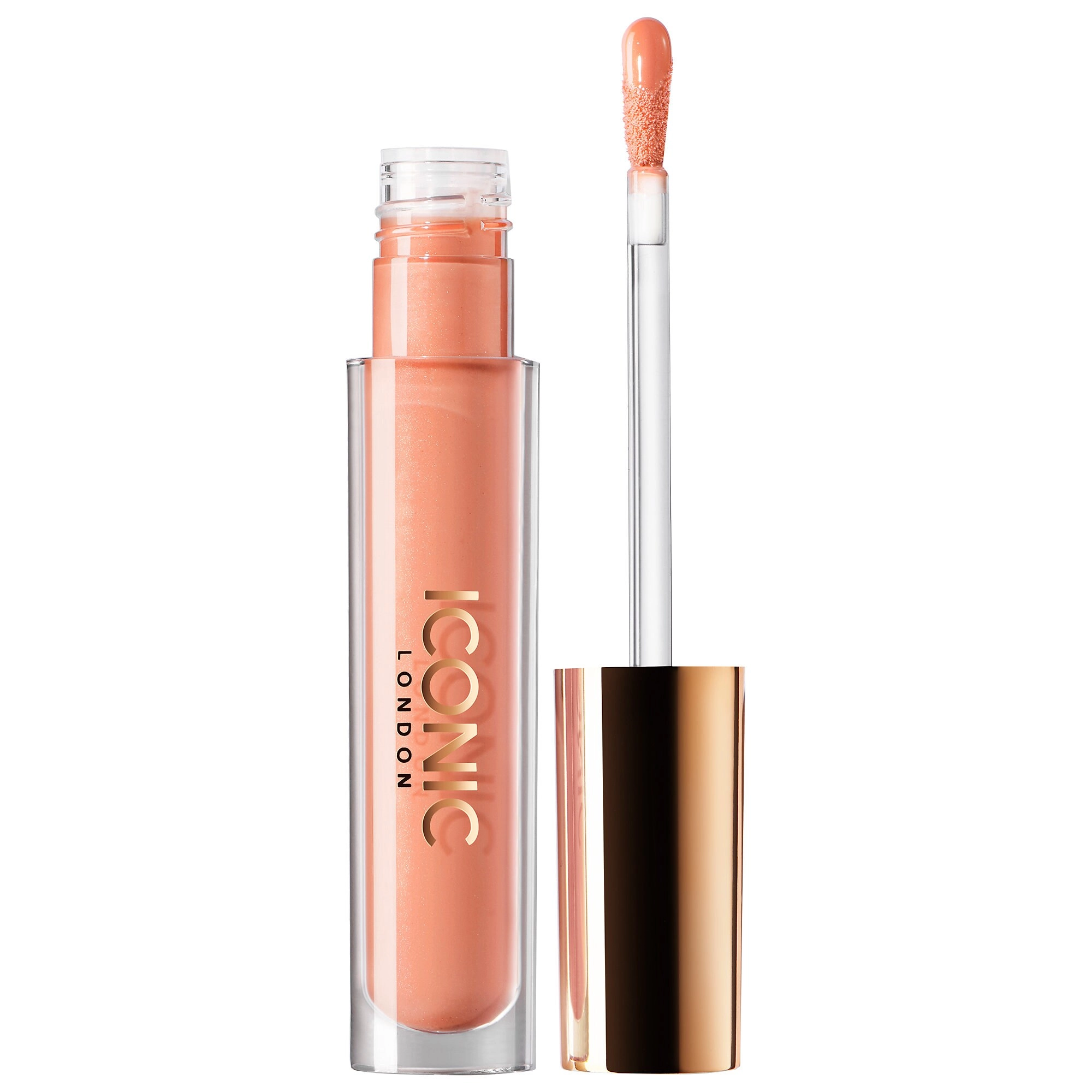 Iconic London Lip Plumping Gloss - Tickle Your Fancy, Light Cream Peach, Vegan
