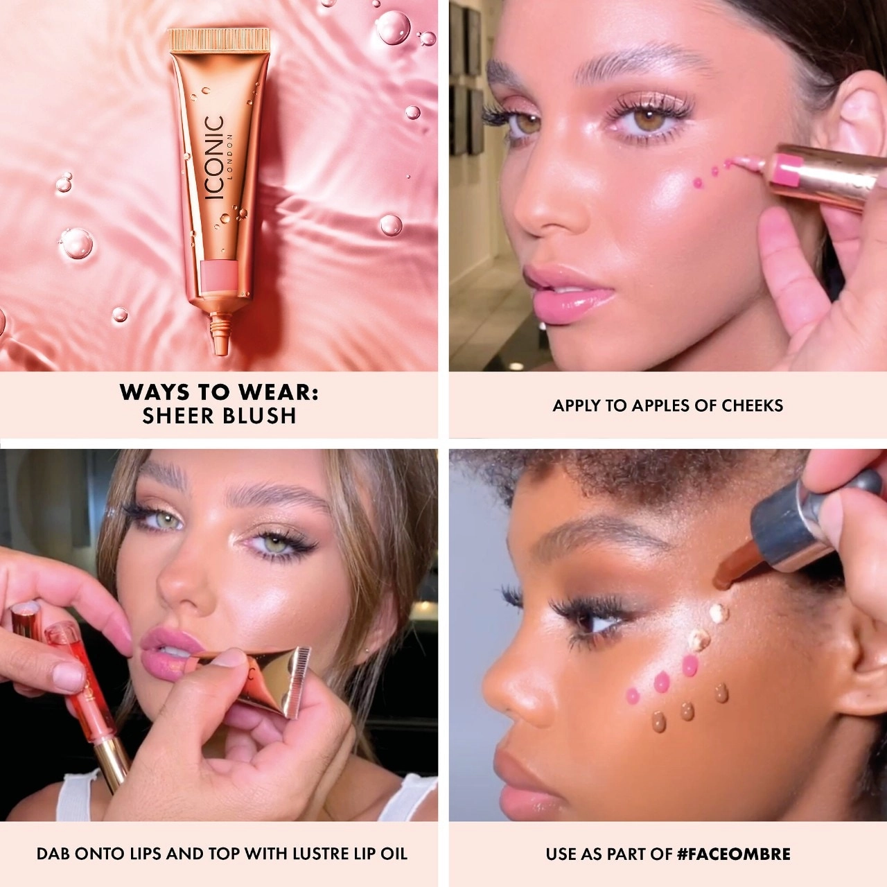 Iconic London Sheer Cream Blush in Rose Riot - Light Pink, Vegan, Matte Finish, Medium Coverage - Image 7