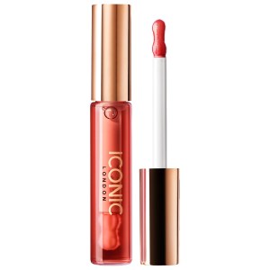 Iconic London Lustre Lip Oil - One to Watch, Sheer Red, High Shine Finish, Vegan