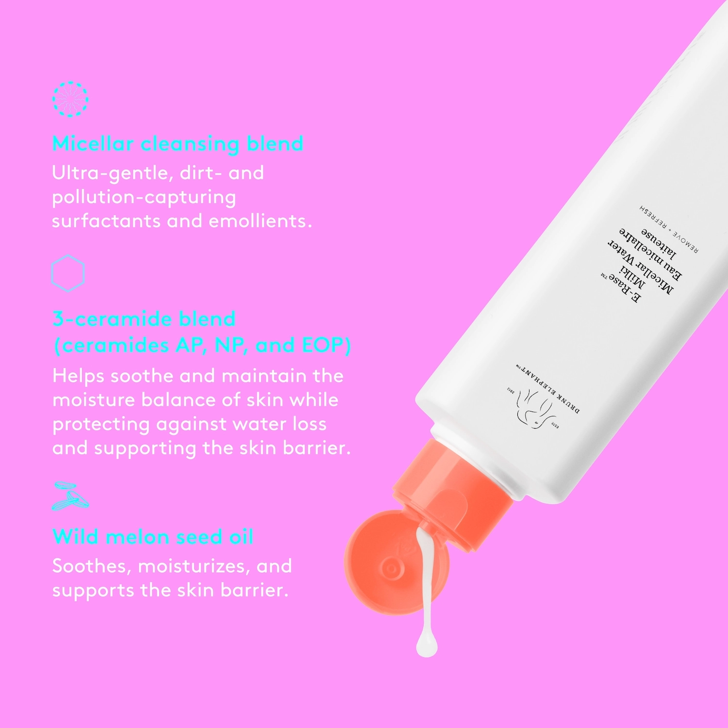 Drunk Elephant E-Rase™ Milki Micellar Water 3.3 oz/ 100 mL - Image 3