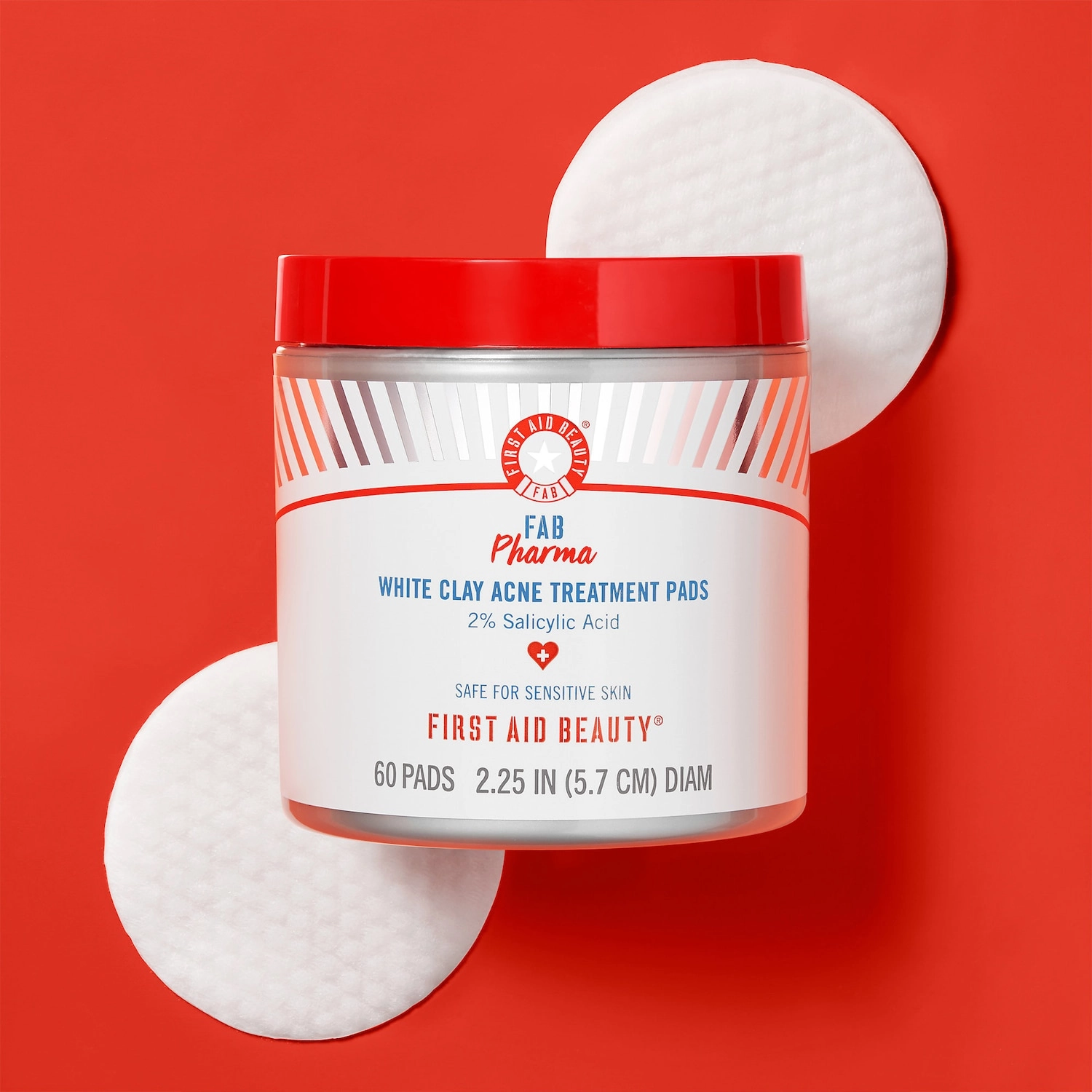 First Aid Beauty FAB Pharma White Clay Acne Treatment Pads 2% Salicylic Acid - Image 2
