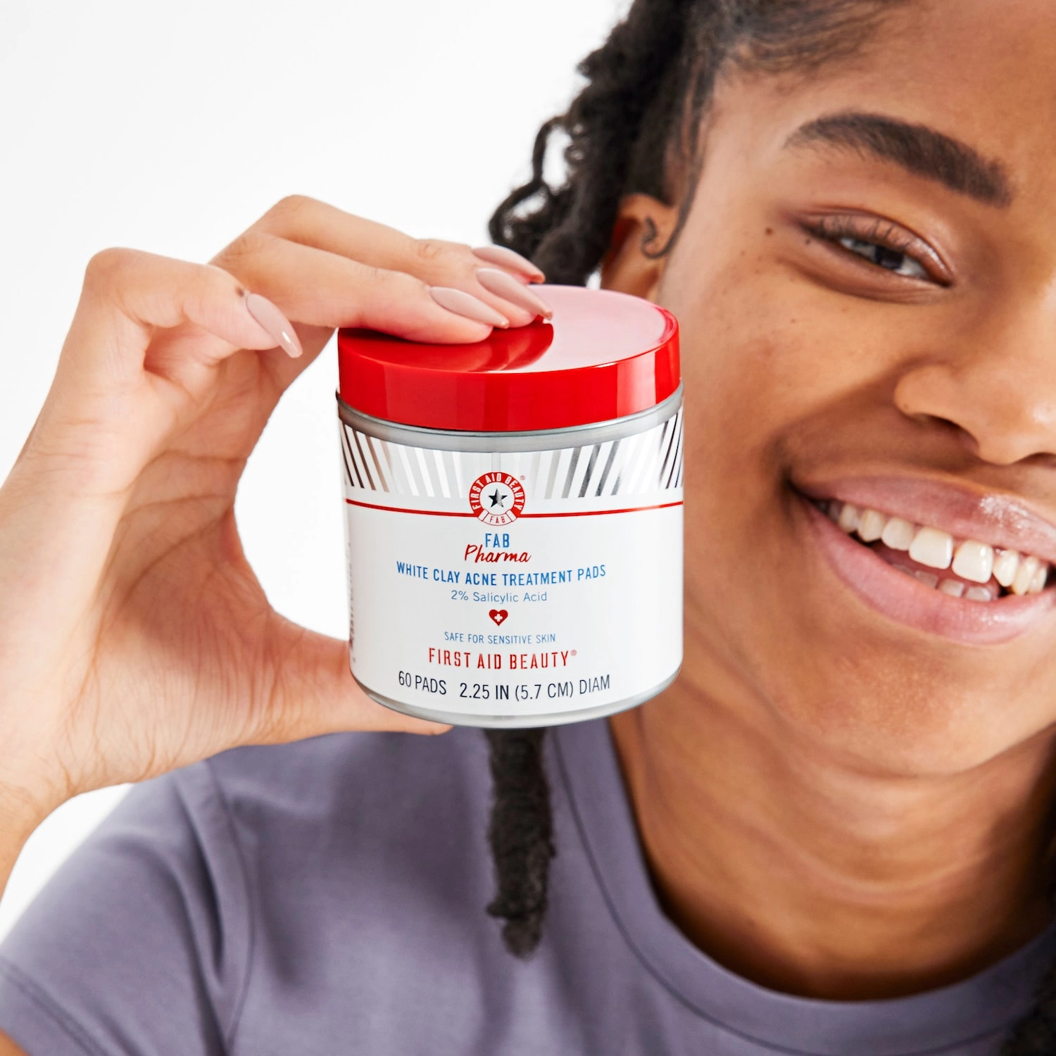 First Aid Beauty FAB Pharma White Clay Acne Treatment Pads 2% Salicylic Acid - Image 4