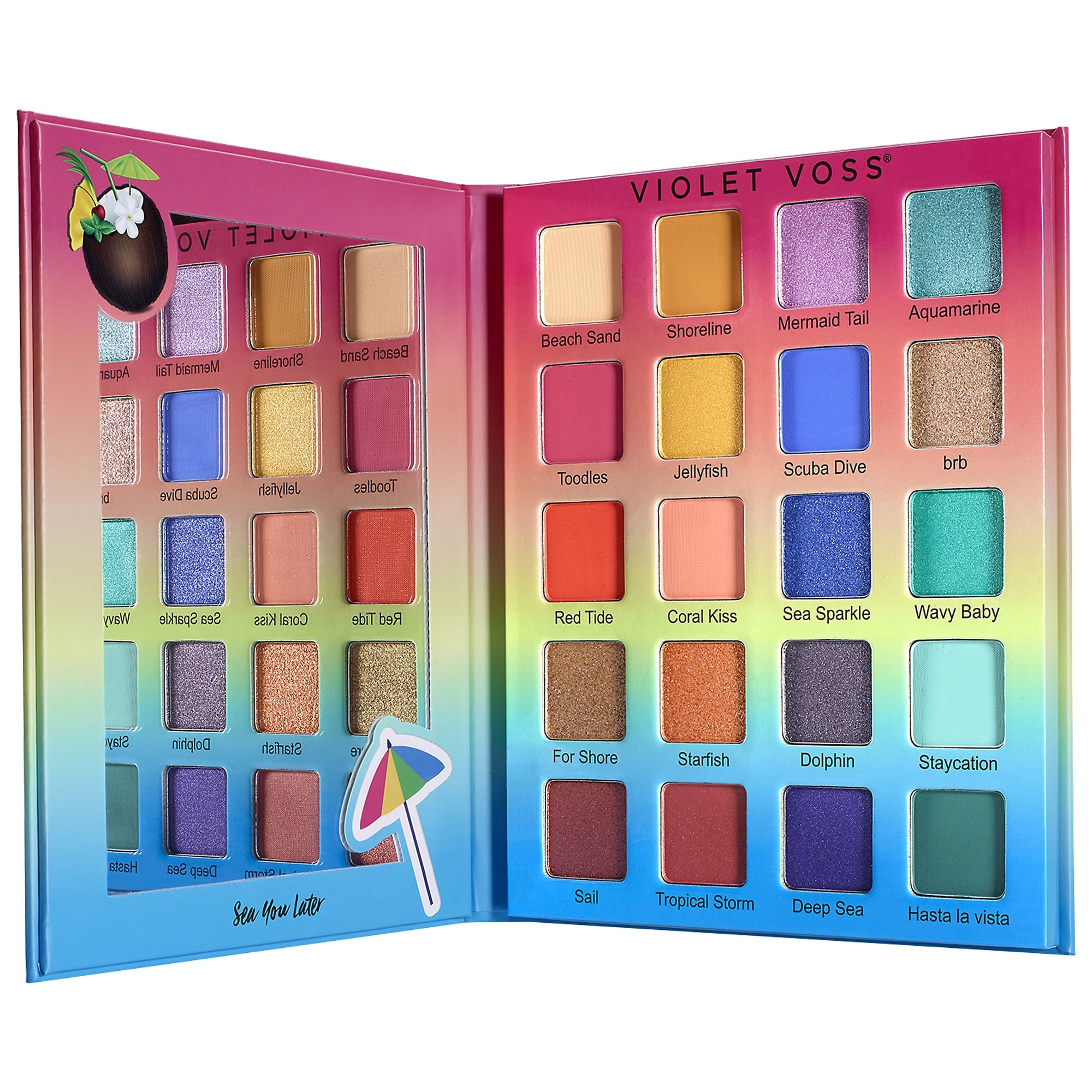 Violet Voss Sea You Later Eyeshadow and Pressed Pigment Palette - Vegan, Without Phthalates, Without Parabens, 20 Shades