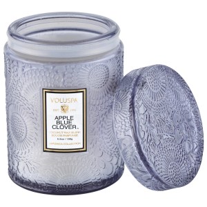 VOLUSPA Apple Blue Clover Glass Jar Candle 5.5 oz/156g Floral Scent