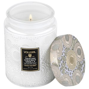 VOLUSPA Tahitian Coconut Vanilla Glass Jar Candle 18 oz/ 510 g Warm & Spicy Scent