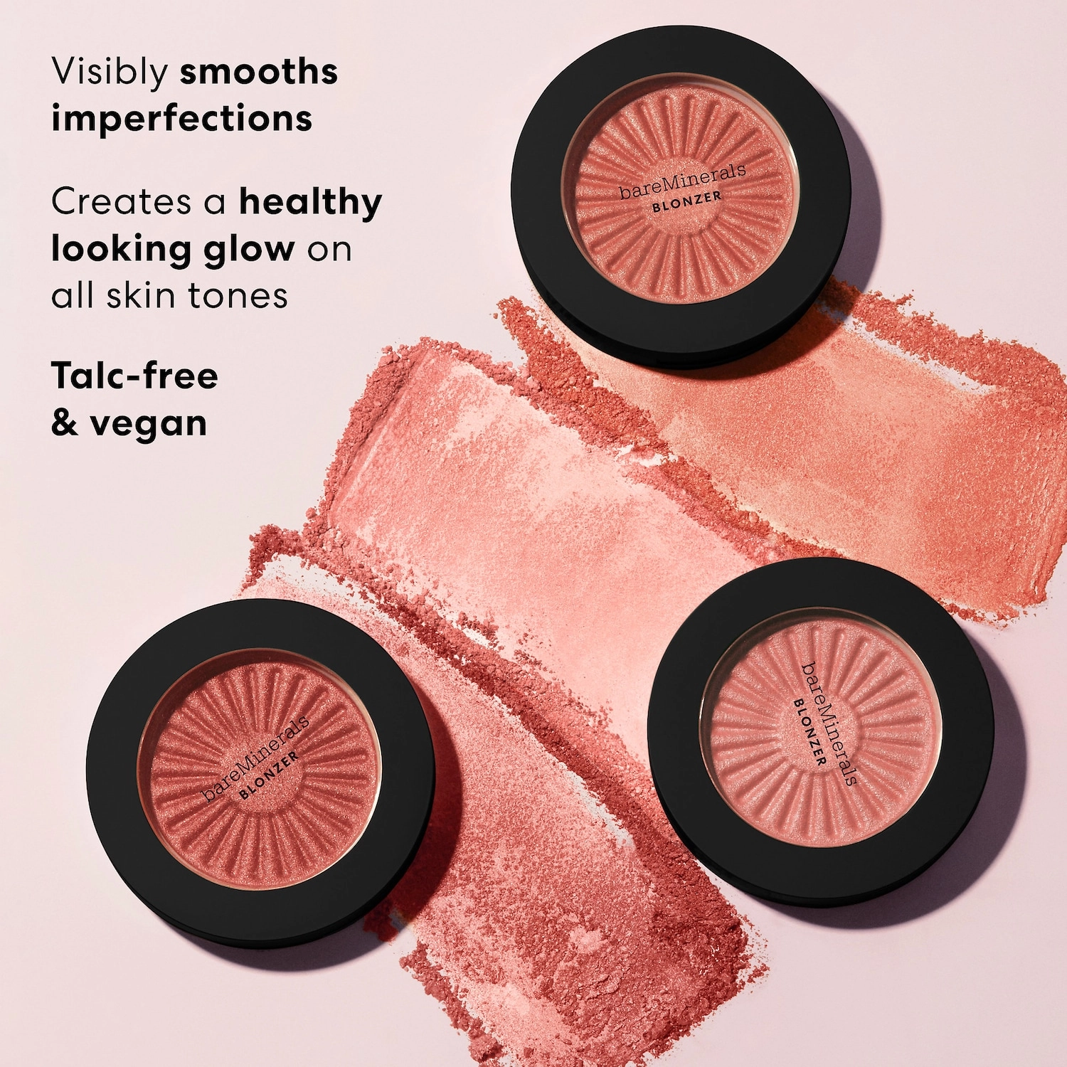 bareMinerals Gen Nude Blonzer Blush + Bronzer in Kiss of Rose - Bronzed Rose Color - Image 3