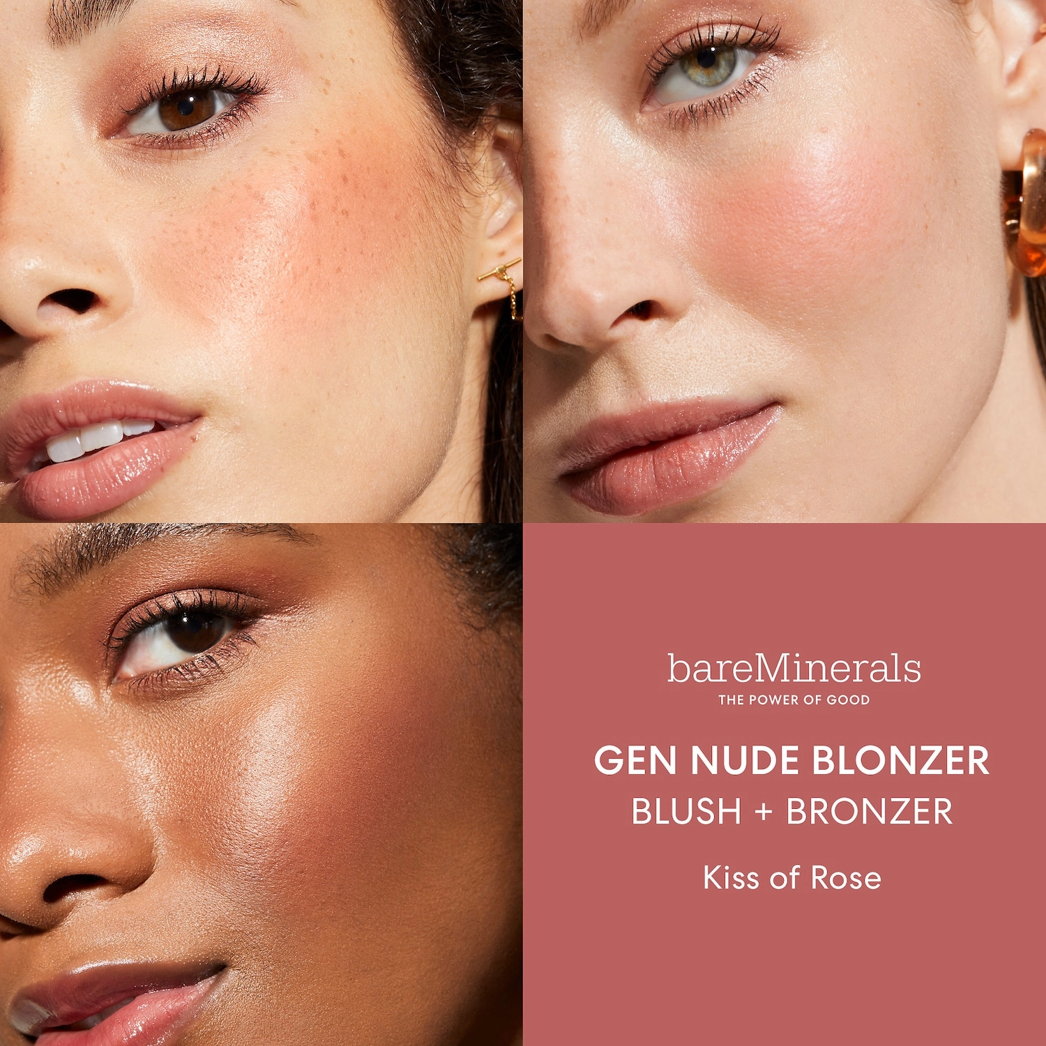 bareMinerals Gen Nude Blonzer Blush + Bronzer in Kiss of Rose - Bronzed Rose Color - Image 4