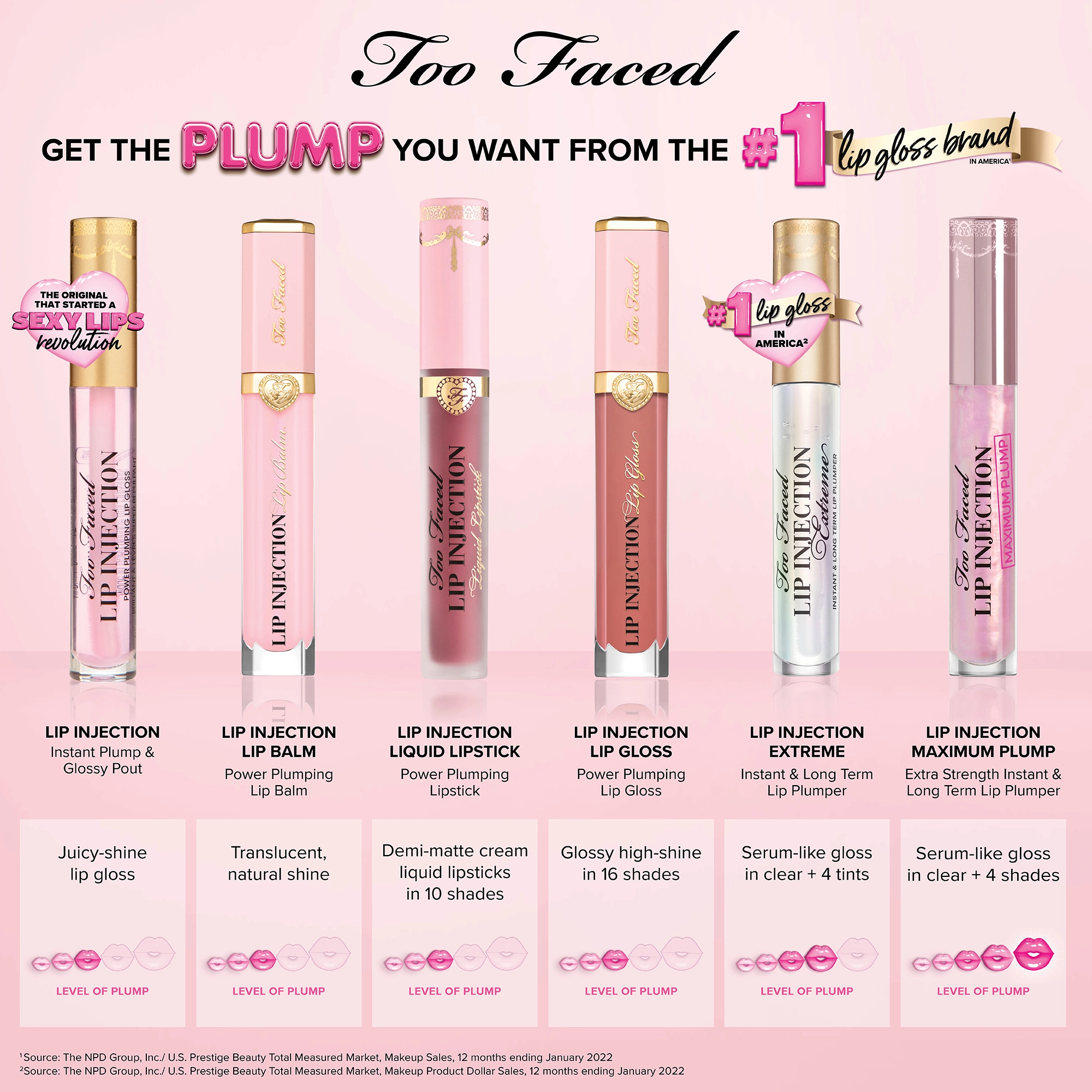 Too Faced Lip Injection Power Plumping Hydrating Lip Gloss Color: Paid Off - Mauve with Sparkle - Image 6