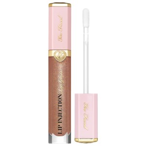 Too Faced Lip Injection Power Plumping Hydrating Lip Gloss - Say My Name, Medium Brown with Sparkle