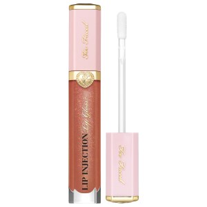 Too Faced Lip Injection Power Plumping Hydrating Lip Gloss - The Bigger The Hoops, Warm Nude with Sparkle