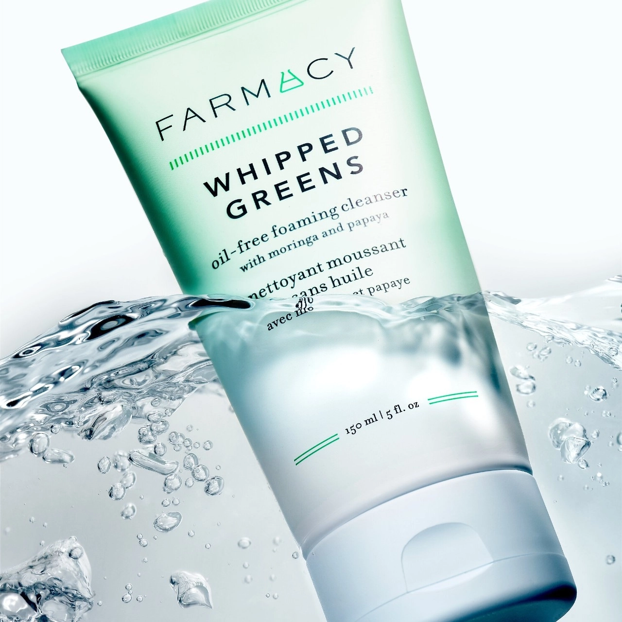 Farmacy Whipped Greens Oil-Free Foaming Cleanser with Moringa and Papaya - 5 oz / 150 mL - Image 3