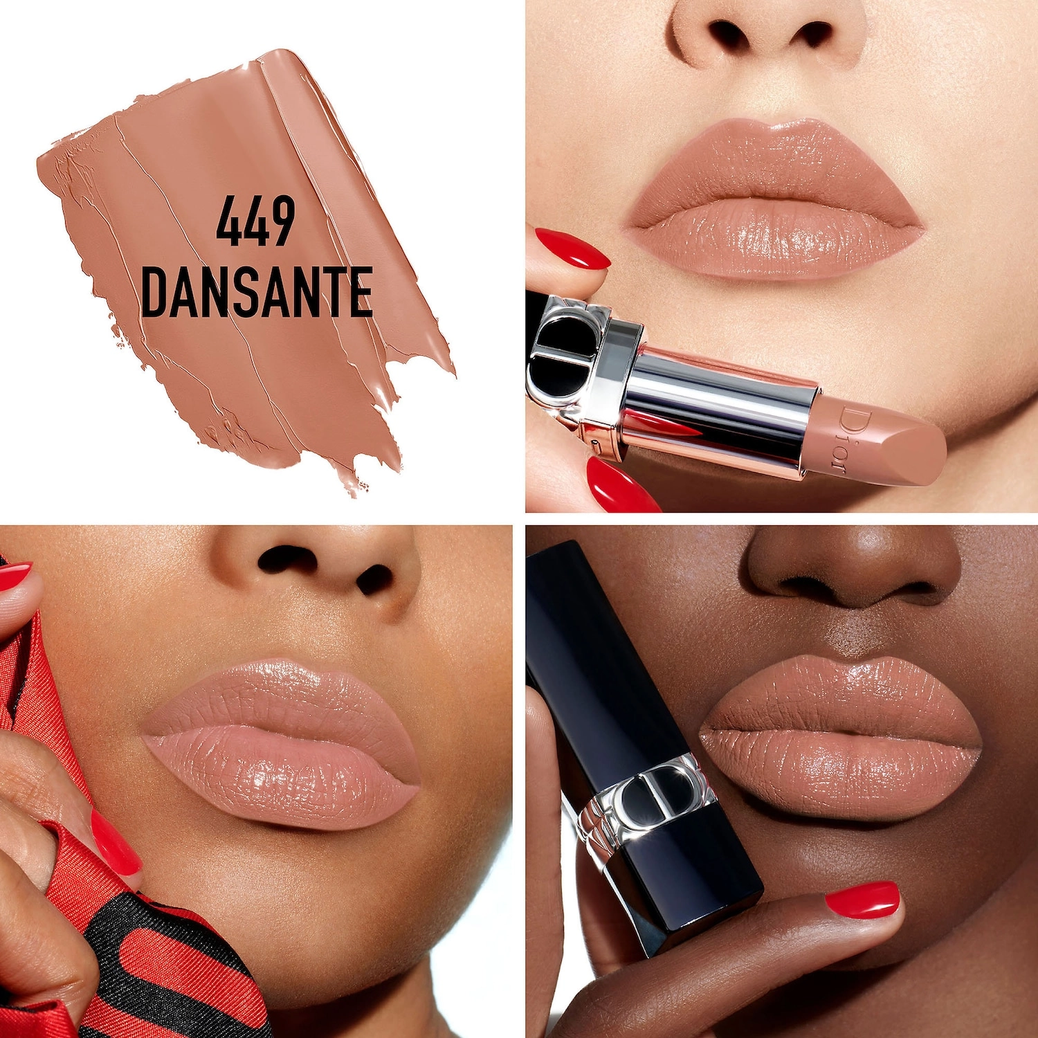 Dior Rouge Dior Refillable Lipstick Color: 449 Dansante Satin - Beige - Image 4