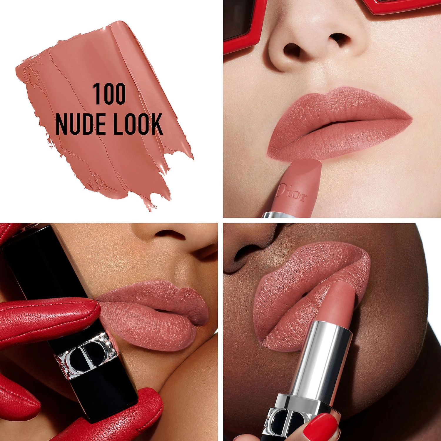 Dior Rouge Dior Refillable Lipstick - 100 Nude Look Matte - Image 4