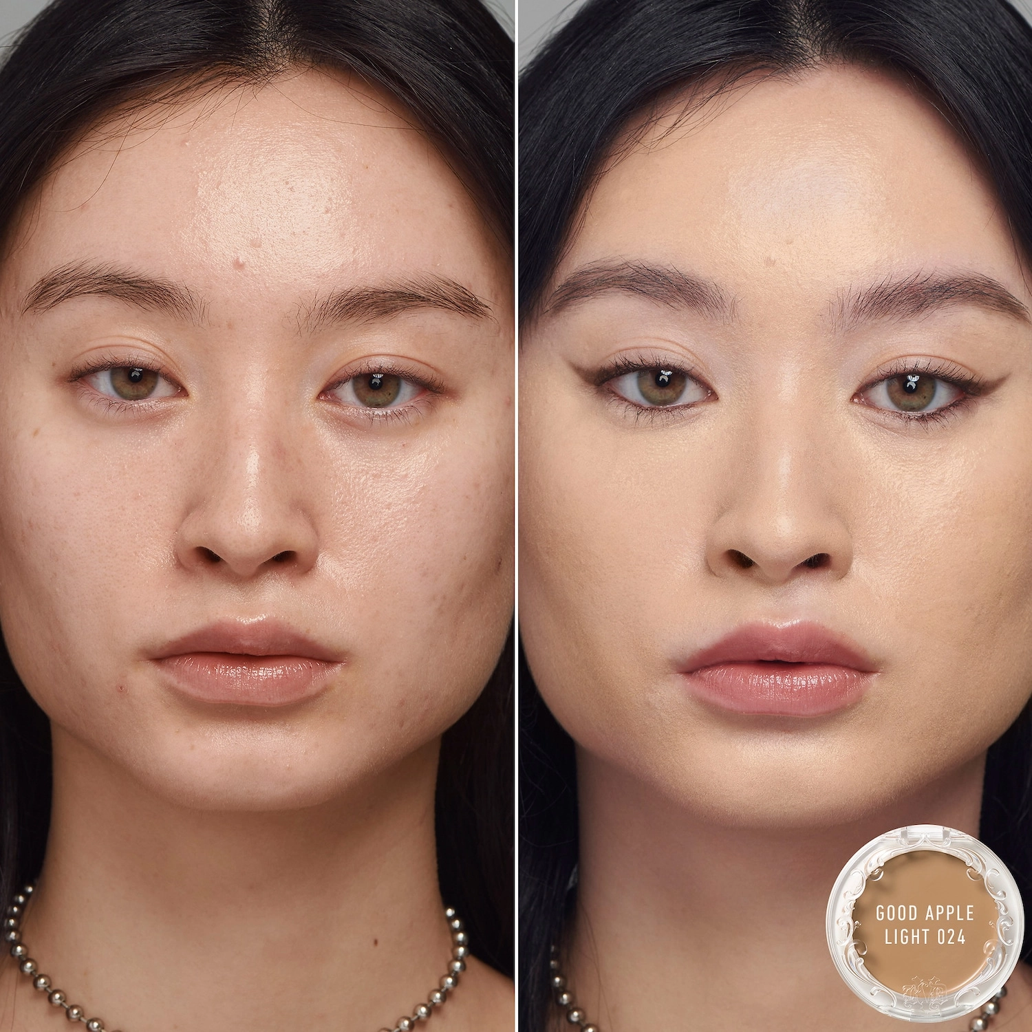 KVD Beauty Good Apple Lightweight Full-Coverage Cream Foundation Balm Color: Light 024 - Warm Peach Undertones - Image 2