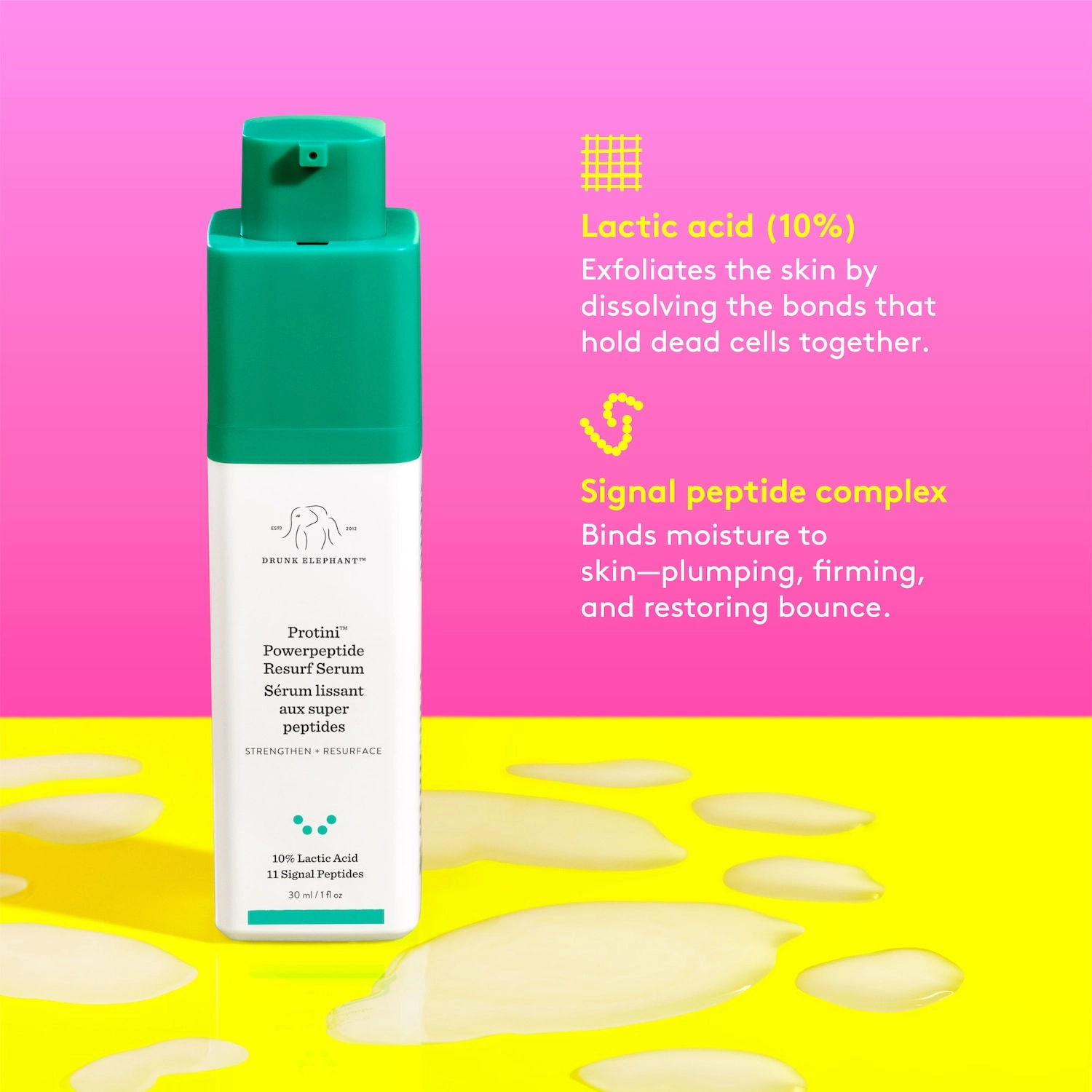Drunk Elephant Protini™ Powerpeptide Resurfacing Serum with Lactic Acid 1.0 oz/ 30 mL - Image 4