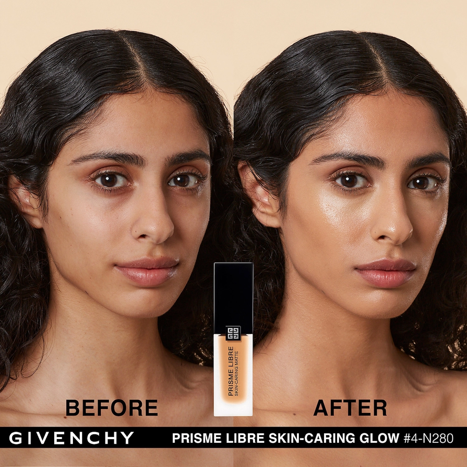 Givenchy Prisme Libre Skin-Caring Glow Foundation Color 4-N280 Medium with Neutral Undertones - Image 6