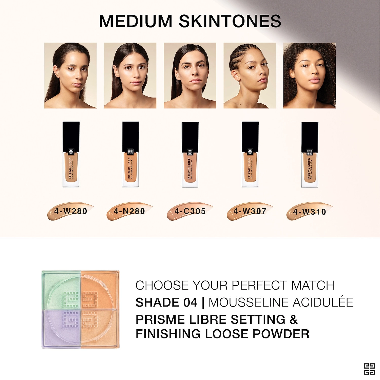 Givenchy Prisme Libre Skin-Caring Glow Foundation Color 4-N280 Medium with Neutral Undertones - Image 5