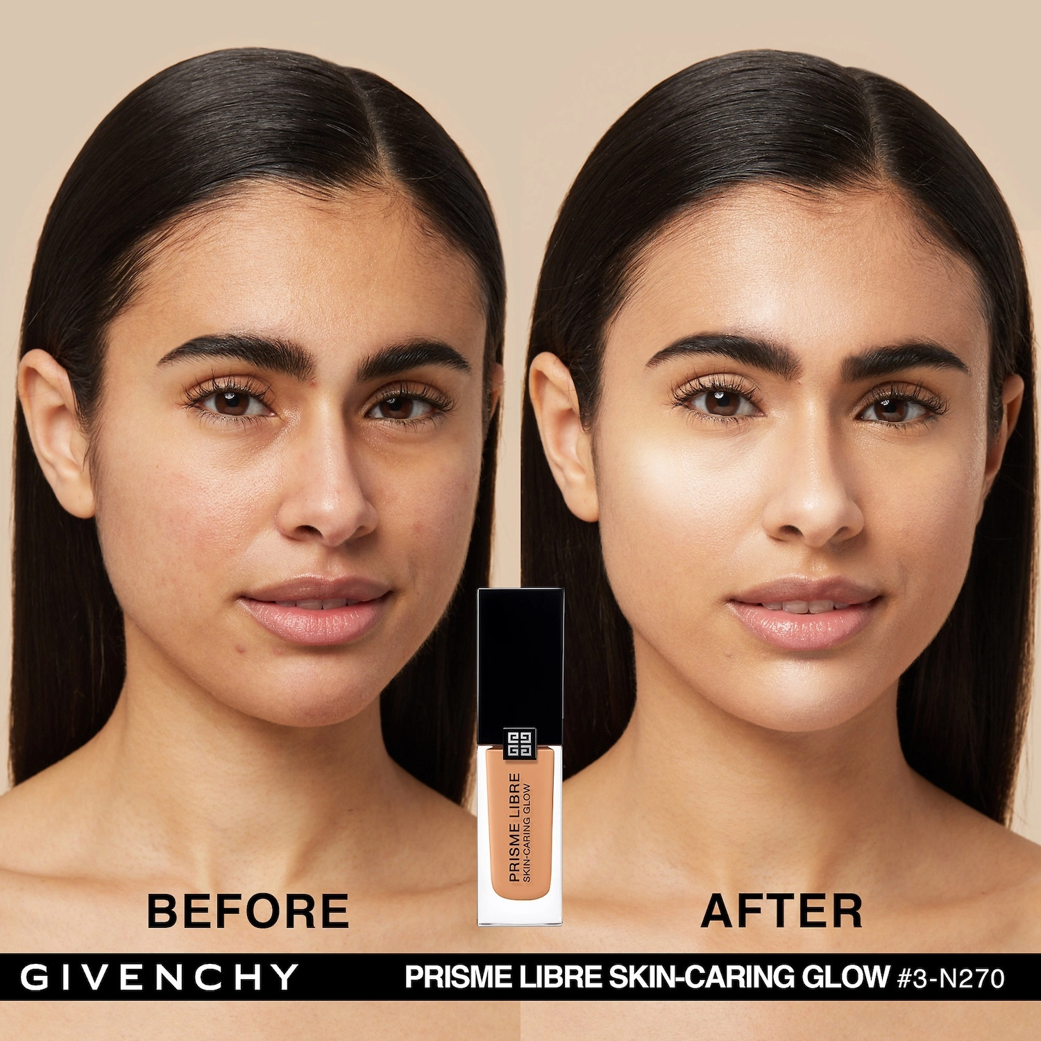 Givenchy Prisme Libre Skin-Caring Glow Foundation Color 3-N270 - Light to Medium with Intense Neutral Undertones - Image 3