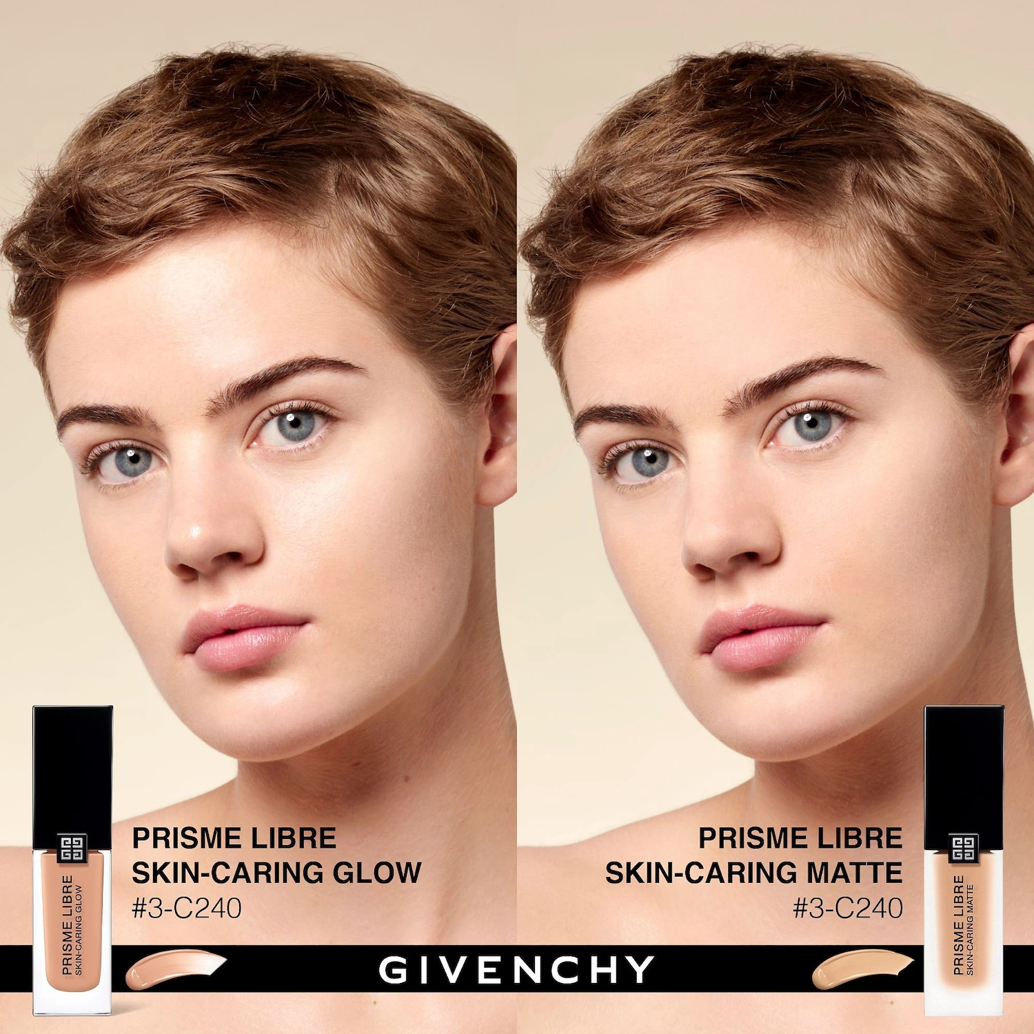 Givenchy Prisme Libre Skin-Caring Glow Foundation Color 3-N270 - Light to Medium with Intense Neutral Undertones - Image 4