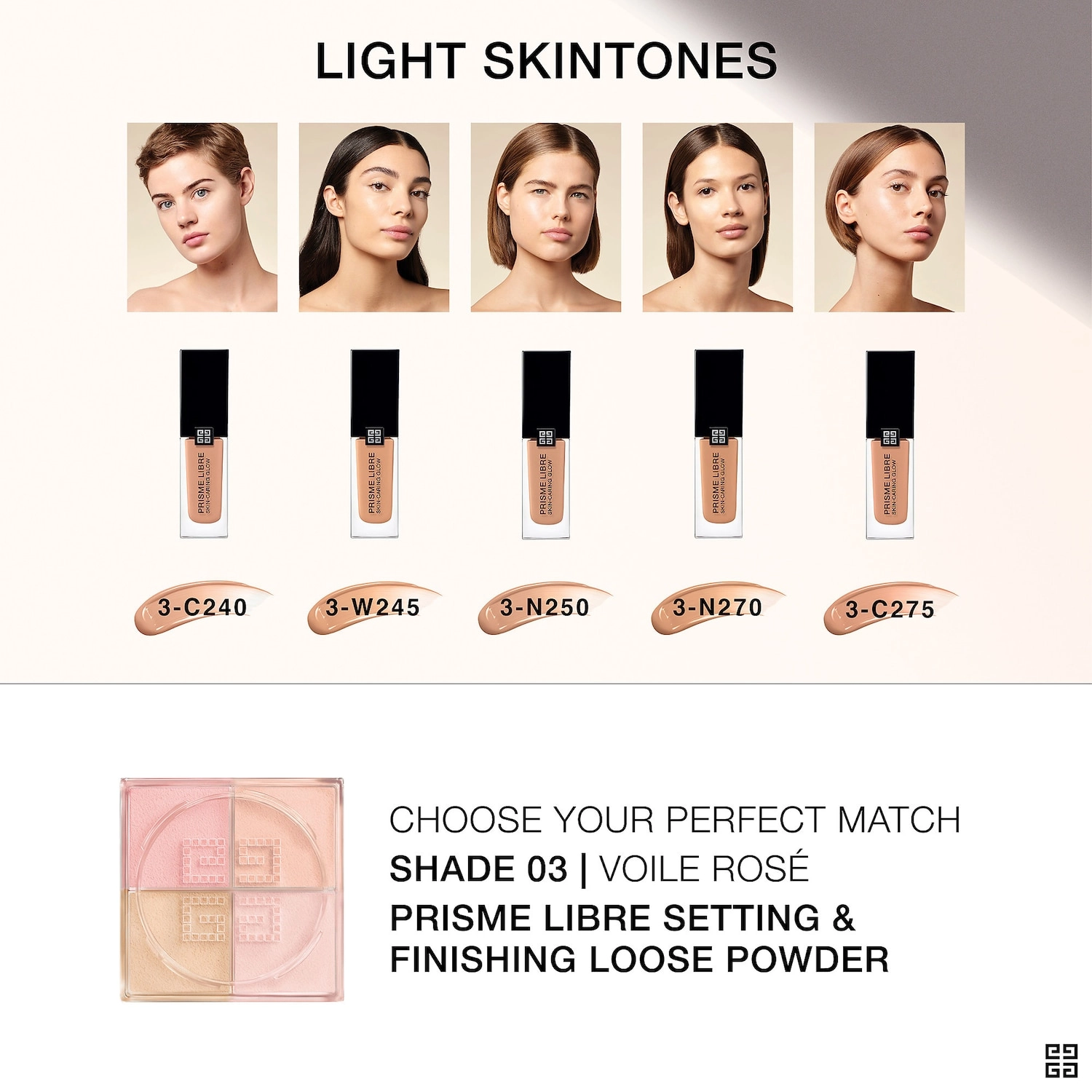 Givenchy Prisme Libre Skin-Caring Glow Foundation Color 3-N250 Light to Medium with Neutral Undertones - Image 5