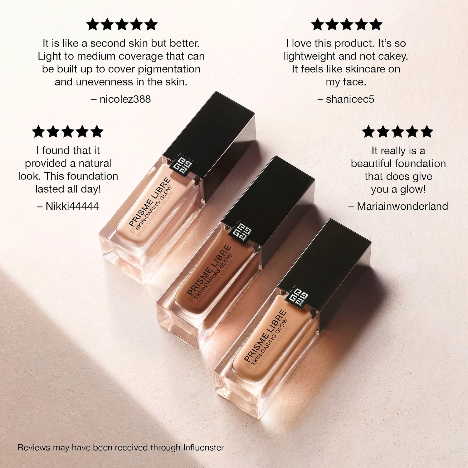 Givenchy Prisme Libre Skin-Caring Glow Foundation Color: 2-W110 - Image 8