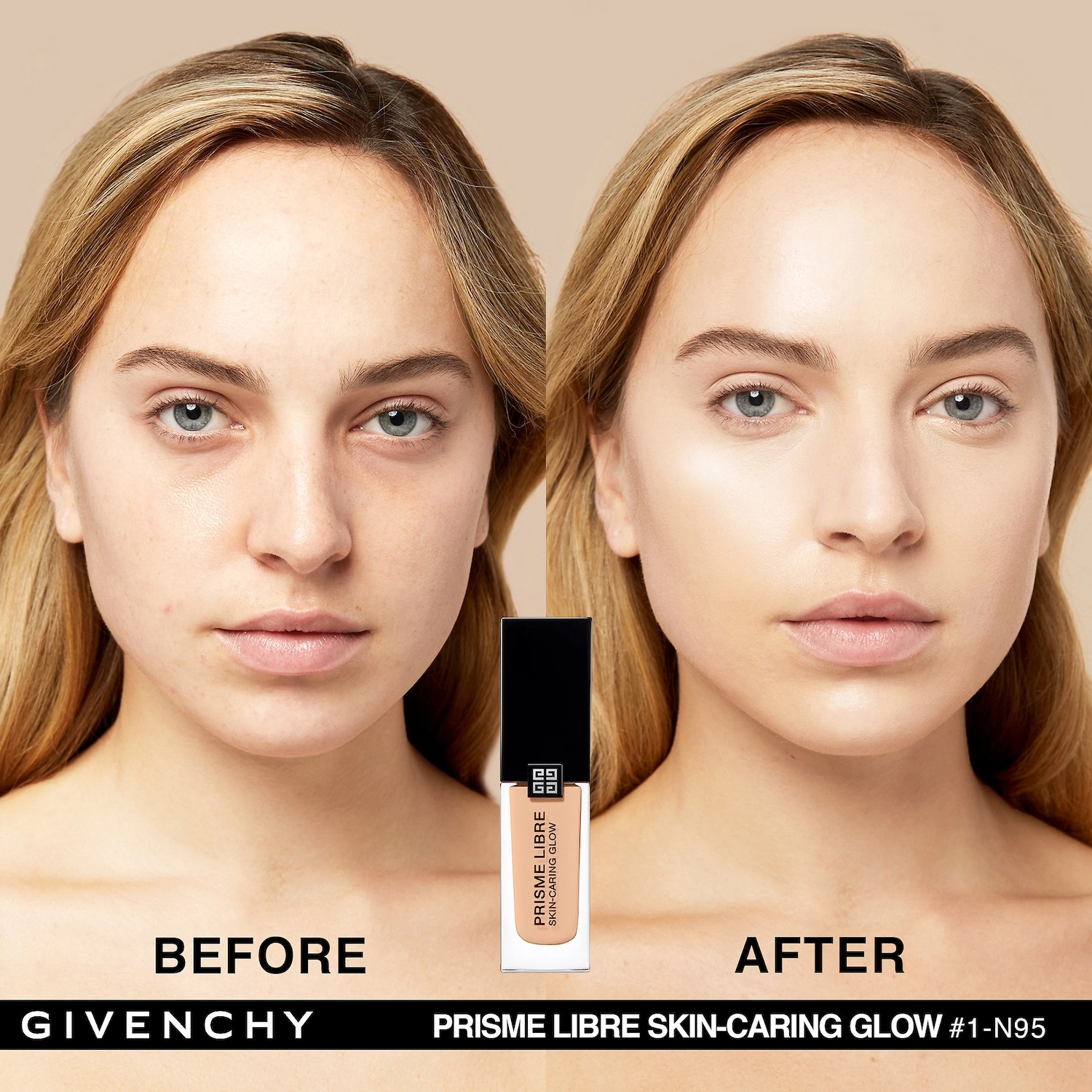 Givenchy Prisme Libre Skin-Caring Glow Foundation Color: 01-N95 - Image 3