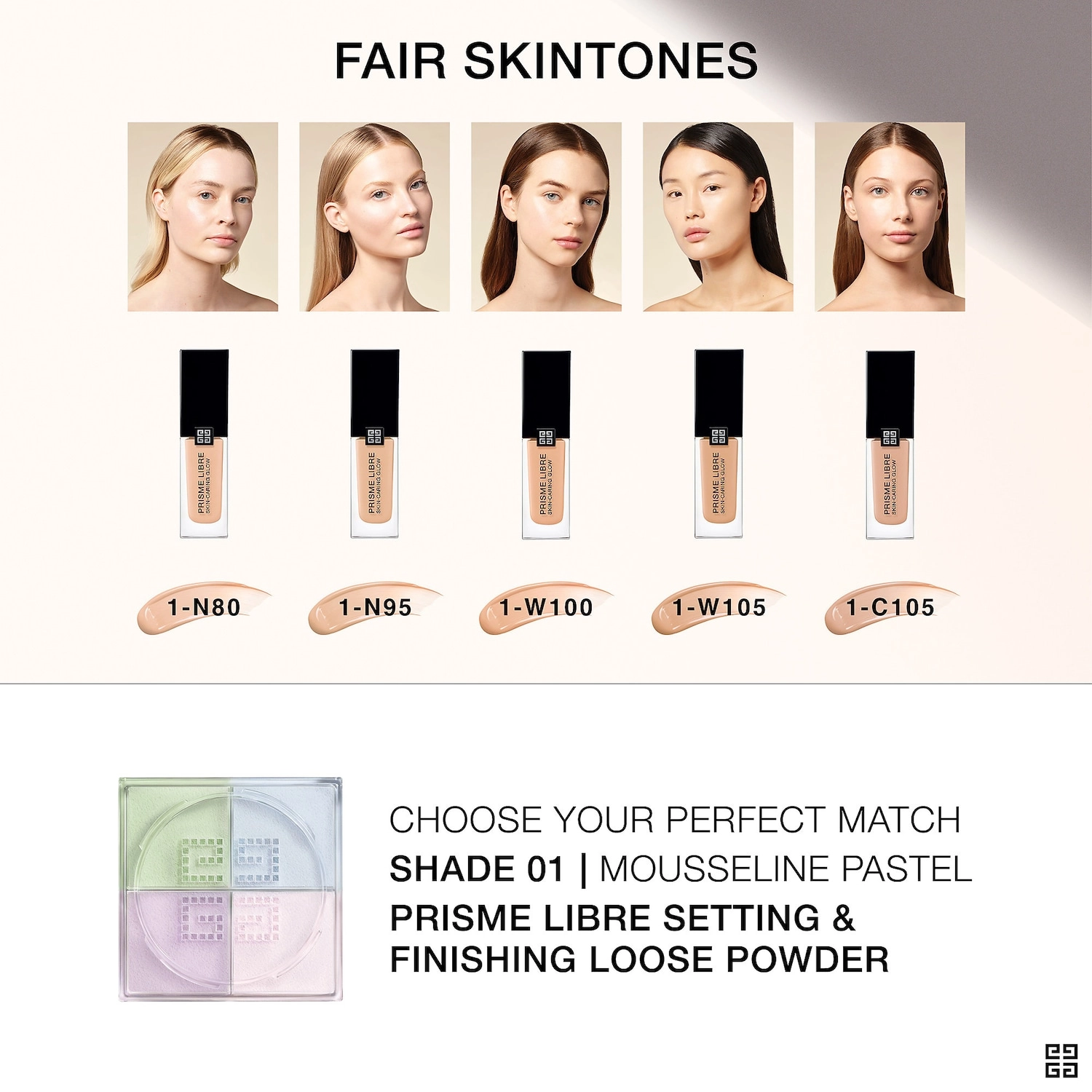 Givenchy Prisme Libre Skin-Caring Glow Foundation Color 01-N80 - Image 6