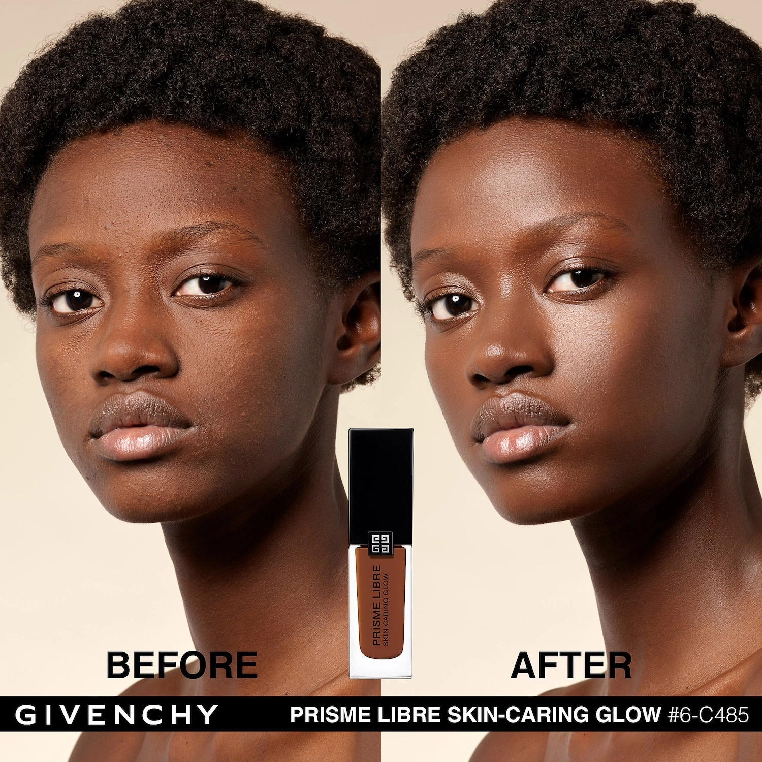 Givenchy Prisme Libre Skin-Caring Glow Foundation Color 6-C485 - Deep with Cool Undertones - Image 3