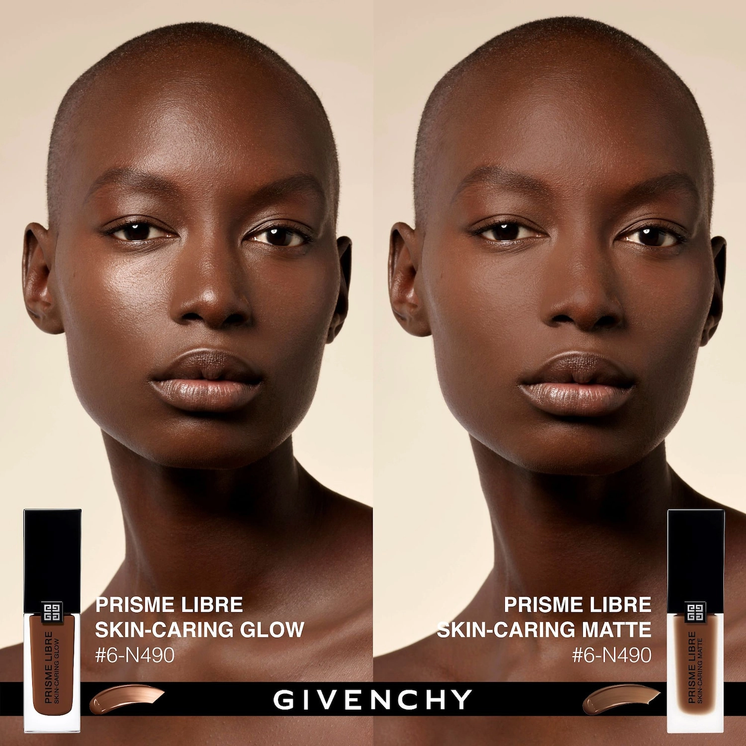 Givenchy Prisme Libre Skin-Caring Glow Foundation Color 6-N480 - Deep with Yellow Neutral Undertones - Image 4