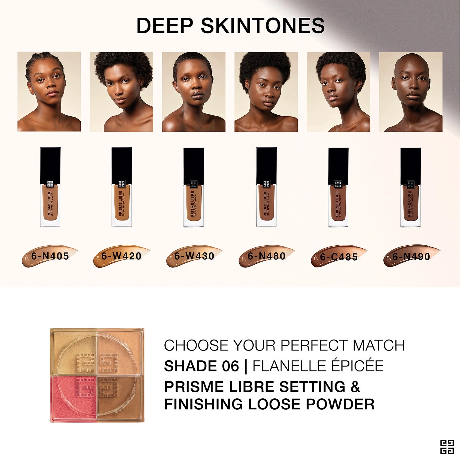 Givenchy Prisme Libre Skin-Caring Glow Foundation Color 6-N480 - Deep with Yellow Neutral Undertones - Image 6