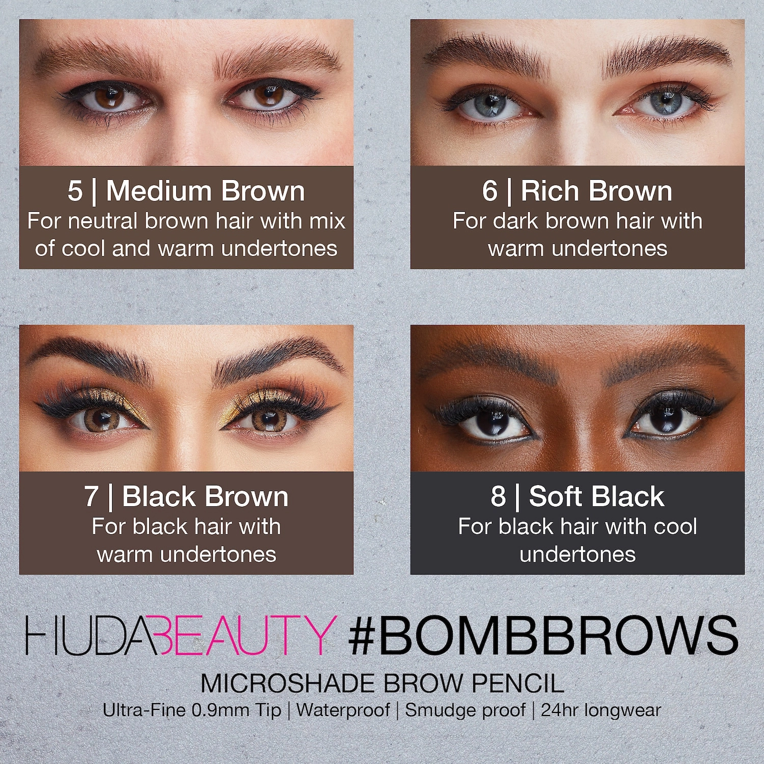HUDA BEAUTY #BombBrows Microshade Brow Pencil - Soft Black - Image 4