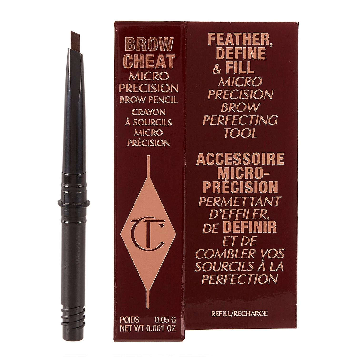 Charlotte Tilbury Brow Cheat Refillable Hair-Like Eyebrow Pencil - Dark Brown, Vegan - Image 5