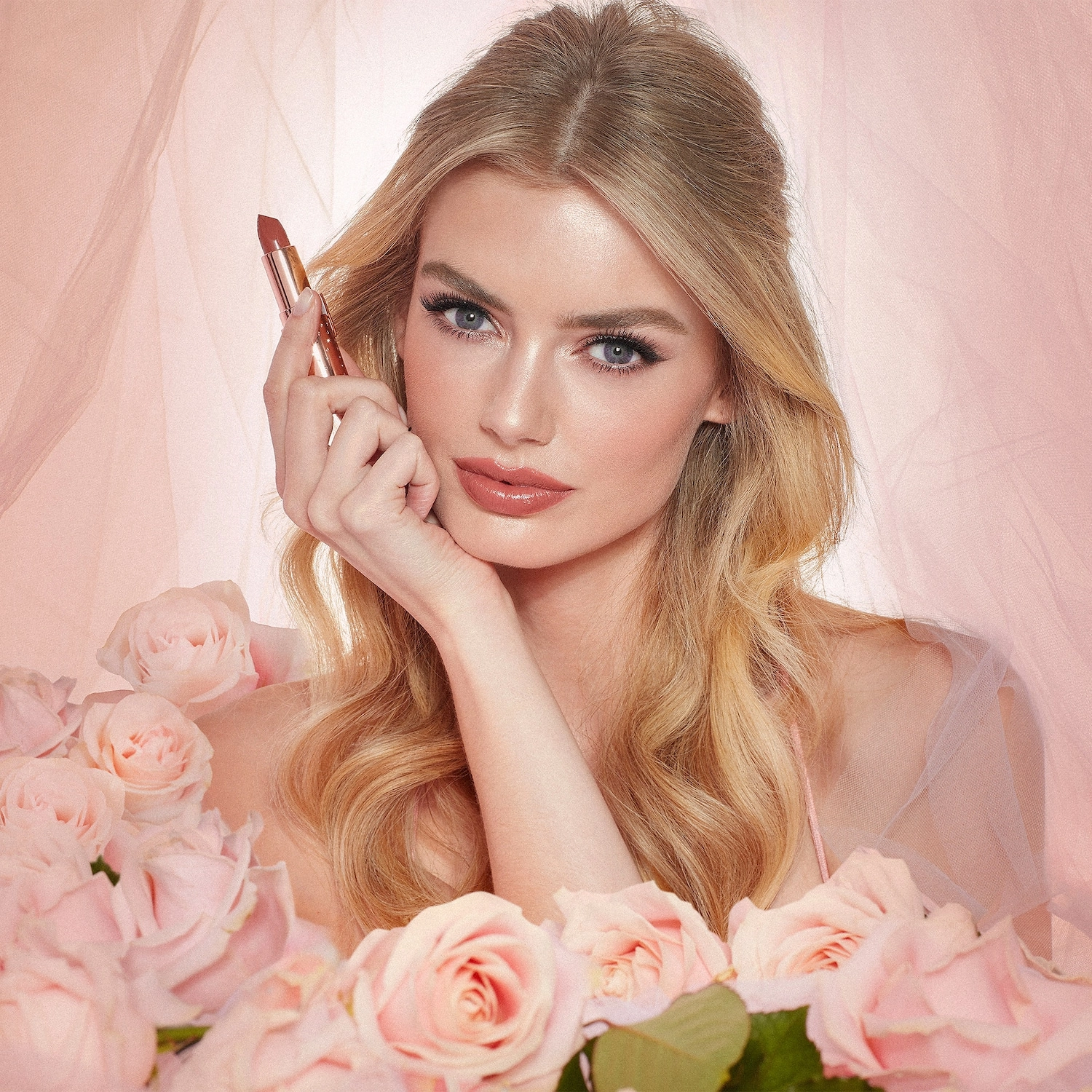 Charlotte Tilbury K. I. S. N. G Lipstick - Nude Romance, Satin Finish, Vegan - Image 23