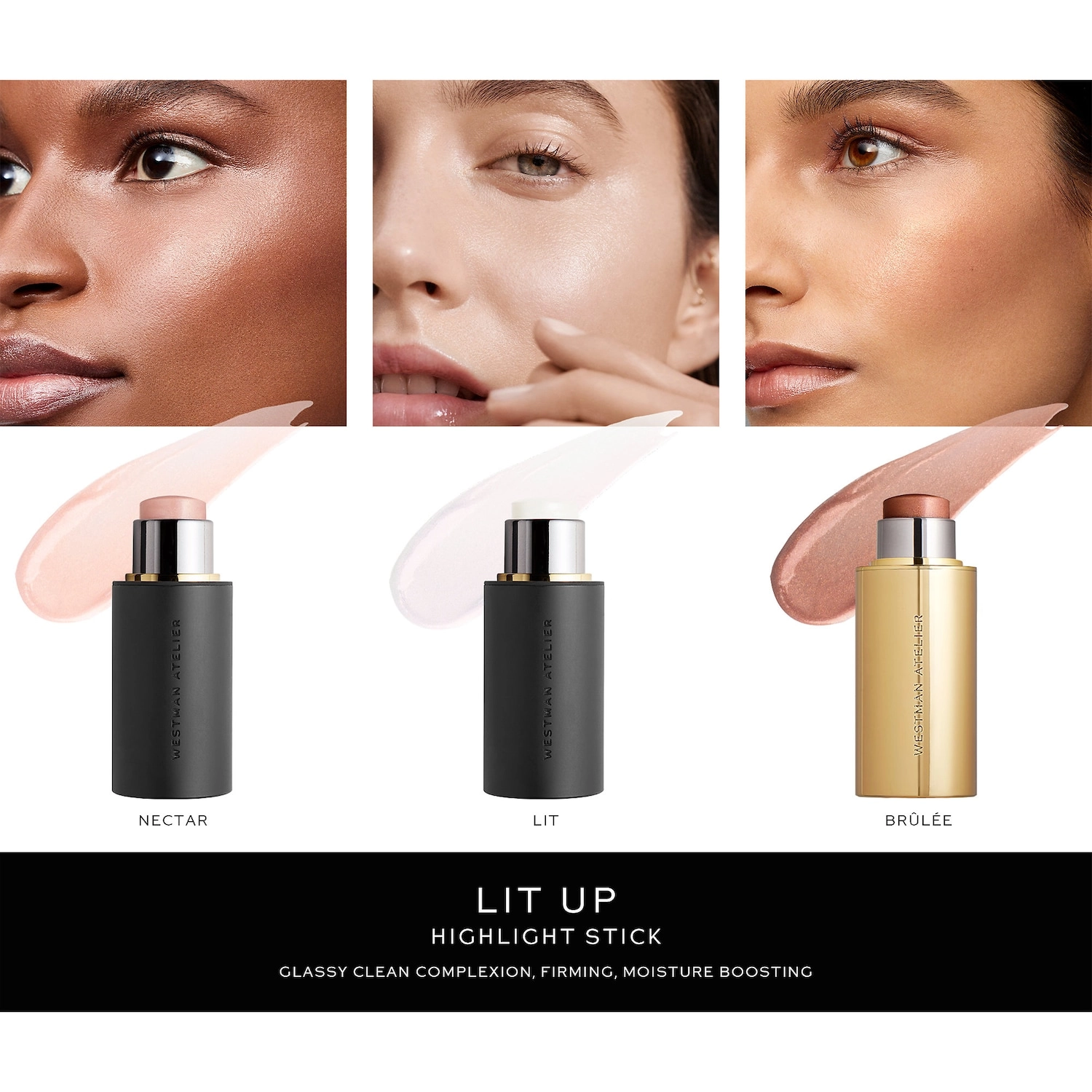 Westman Atelier Lit Up Glow Highlighter Stick - Lit - Glassy Iridescent - Image 7