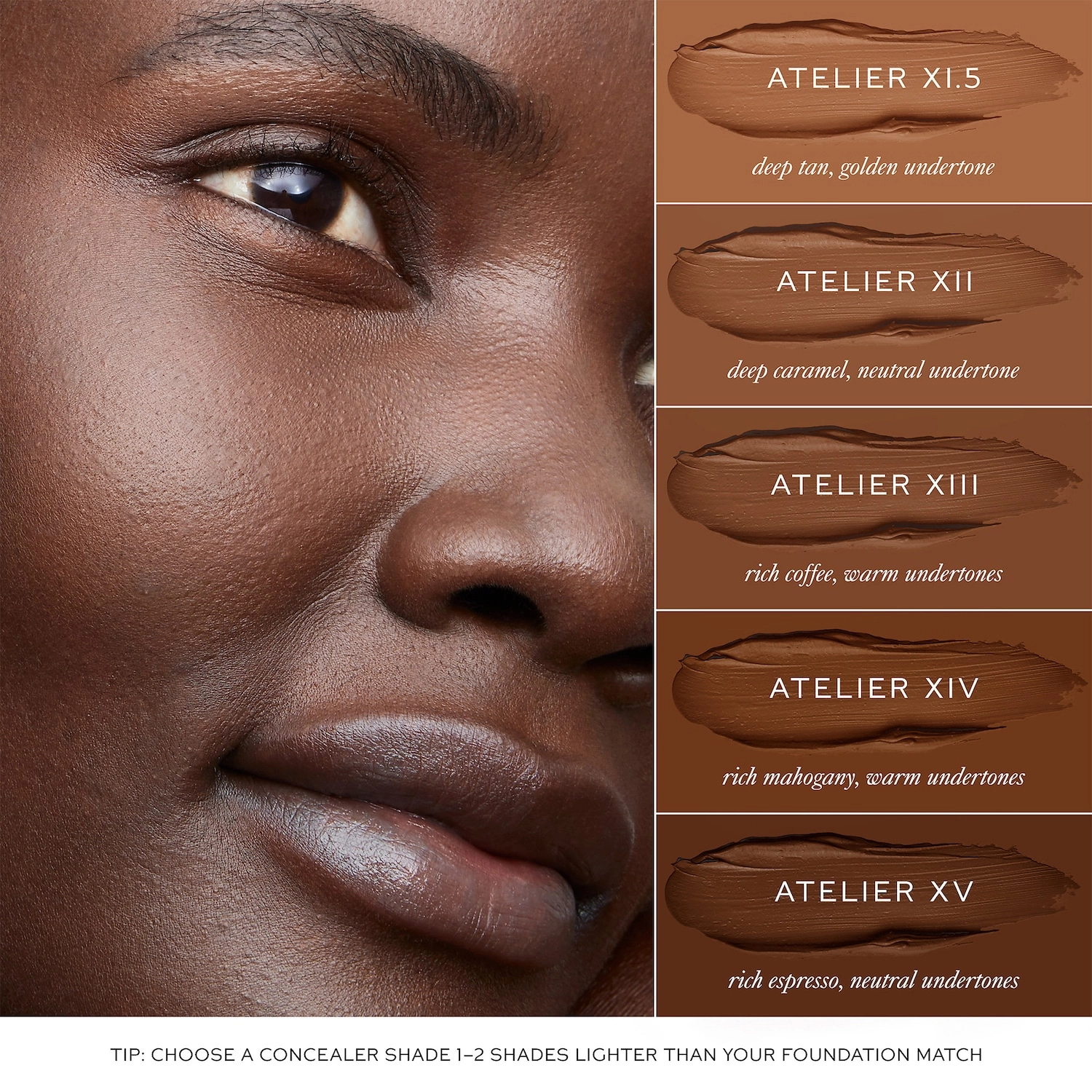 Westman Atelier Vital Skin Full Coverage Foundation and Concealer Stick Color: Atelier XIII - Rich Coffee, Warm Undertone - Image 6