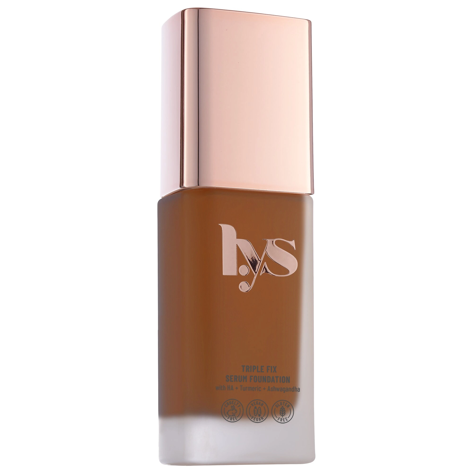 LYS Beauty Triple Fix Serum Foundation Color: DG7 - Cocoa - Dark Brown Skin with Golden Undertones