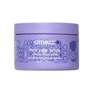 amika Bust Your Brass Cool Blonde Purple Intense Repair Hair Mask 8 oz/ 250 mL