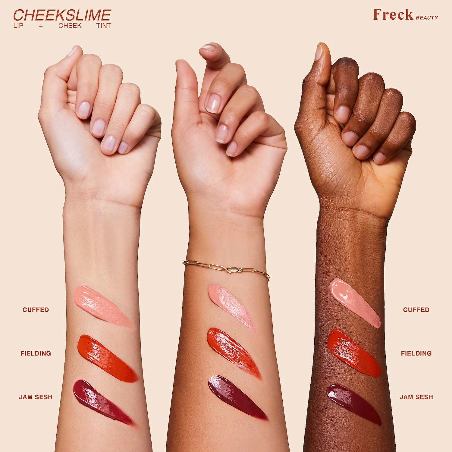 Freck Beauty Cheekslime Blush + Lip Tint with Plant Collagen Color: Fielding - Soft Rust Vegan - Image 8