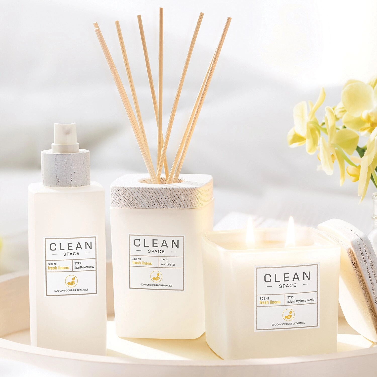 CLEAN RESERVE Fresh Linens Liquid Reed Diffuser 6 oz/ 177 mL Vegan - Image 2