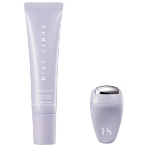 Fenty Skin Flash Nap Instant Revival Priming Eye Gel-Cream with Green Tea + Persian Silk Tree, Size: 0.5 oz/15 mL + Eye Massage Tool